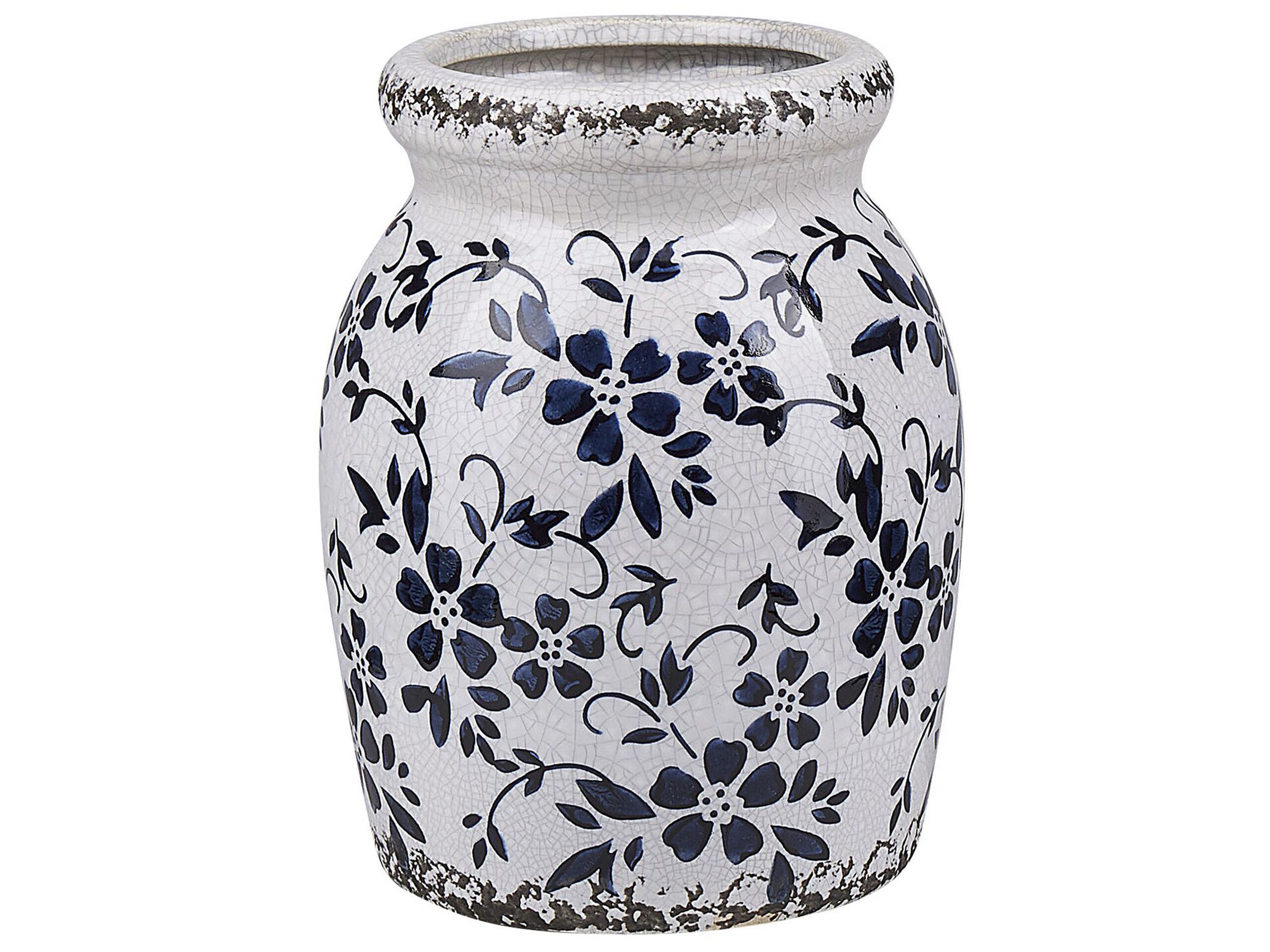 Stoneware Flower Vase 18 Blue - Gemini Interiors