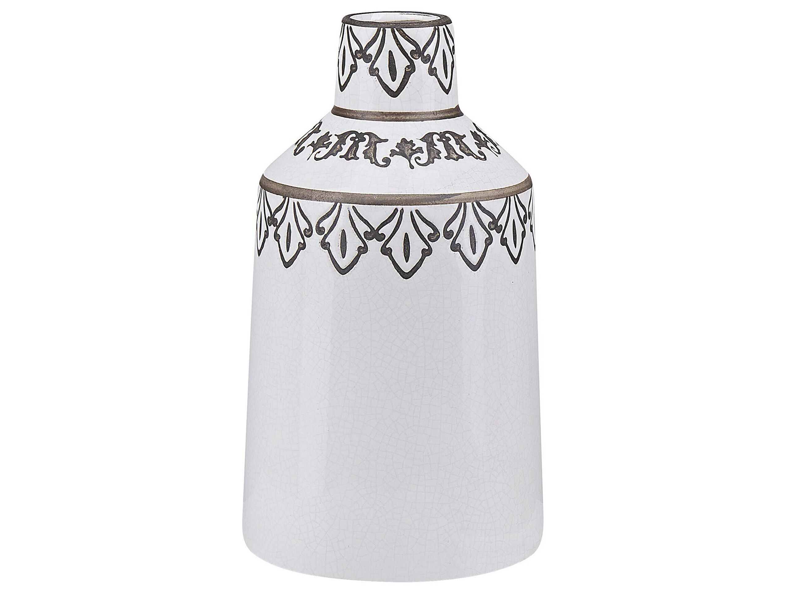 Stoneware Flower Vase 25 White Black - Gemini Interiors