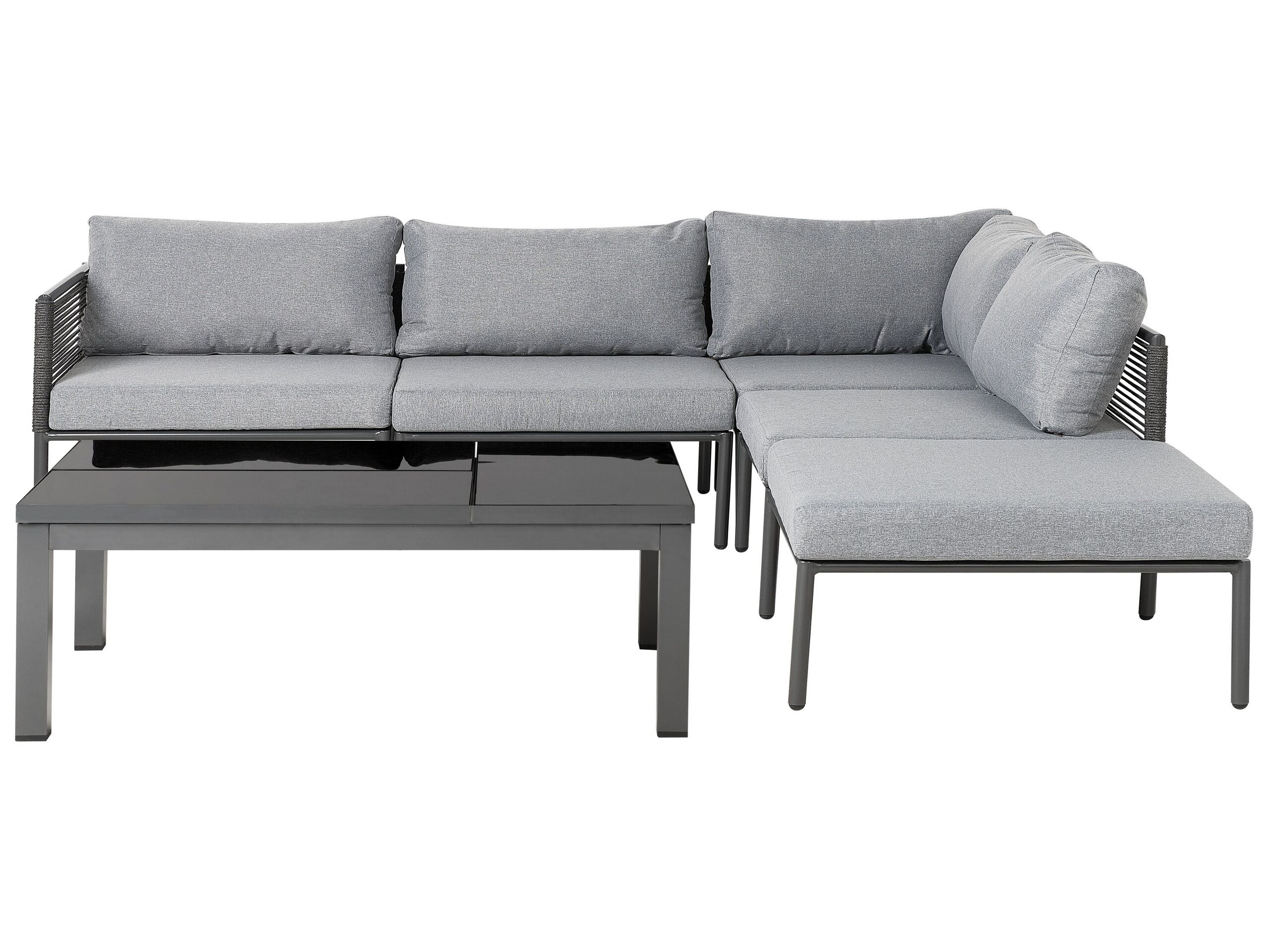 6 Seater Aluminium Garden Sofa Set Grey FORANO - Gemini Interiors