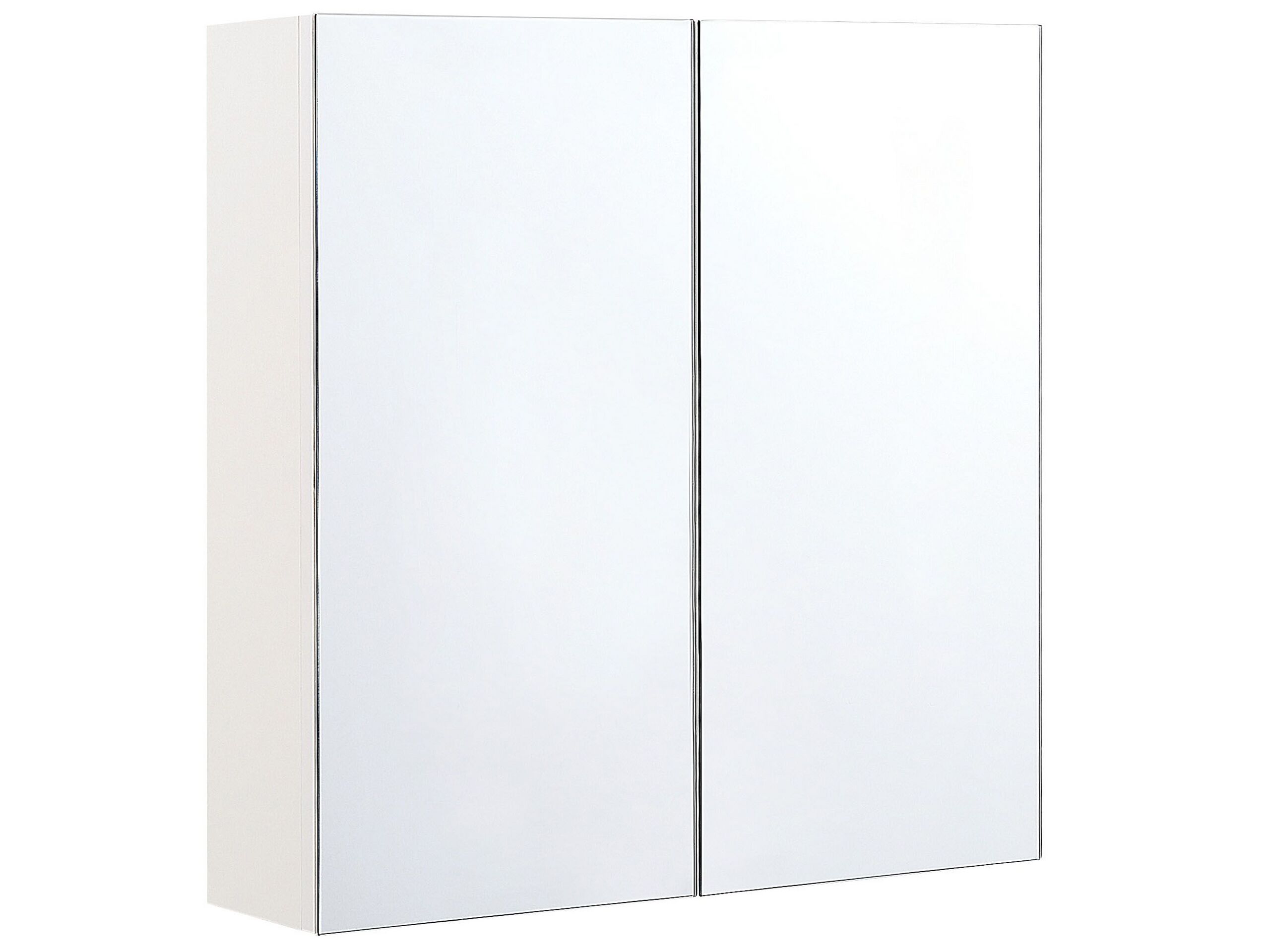 Bathroom Wall Mounted Mirror Cabinet 60 x 60 cm White NAVARRA - Gemini Interiors