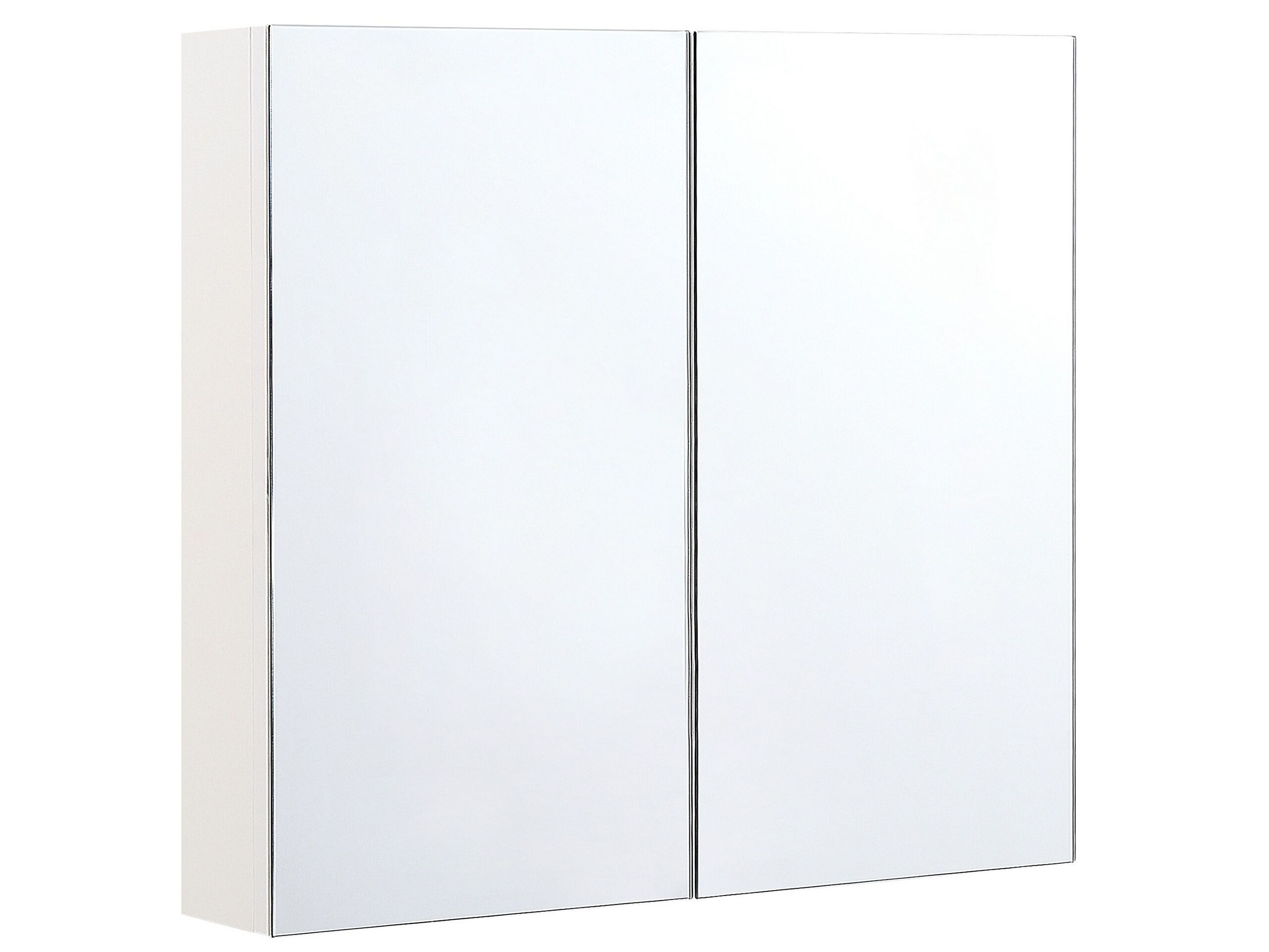 Bathroom Wall Mounted Mirror Cabinet 80 x 70 cm White NAVARRA - Gemini Interiors
