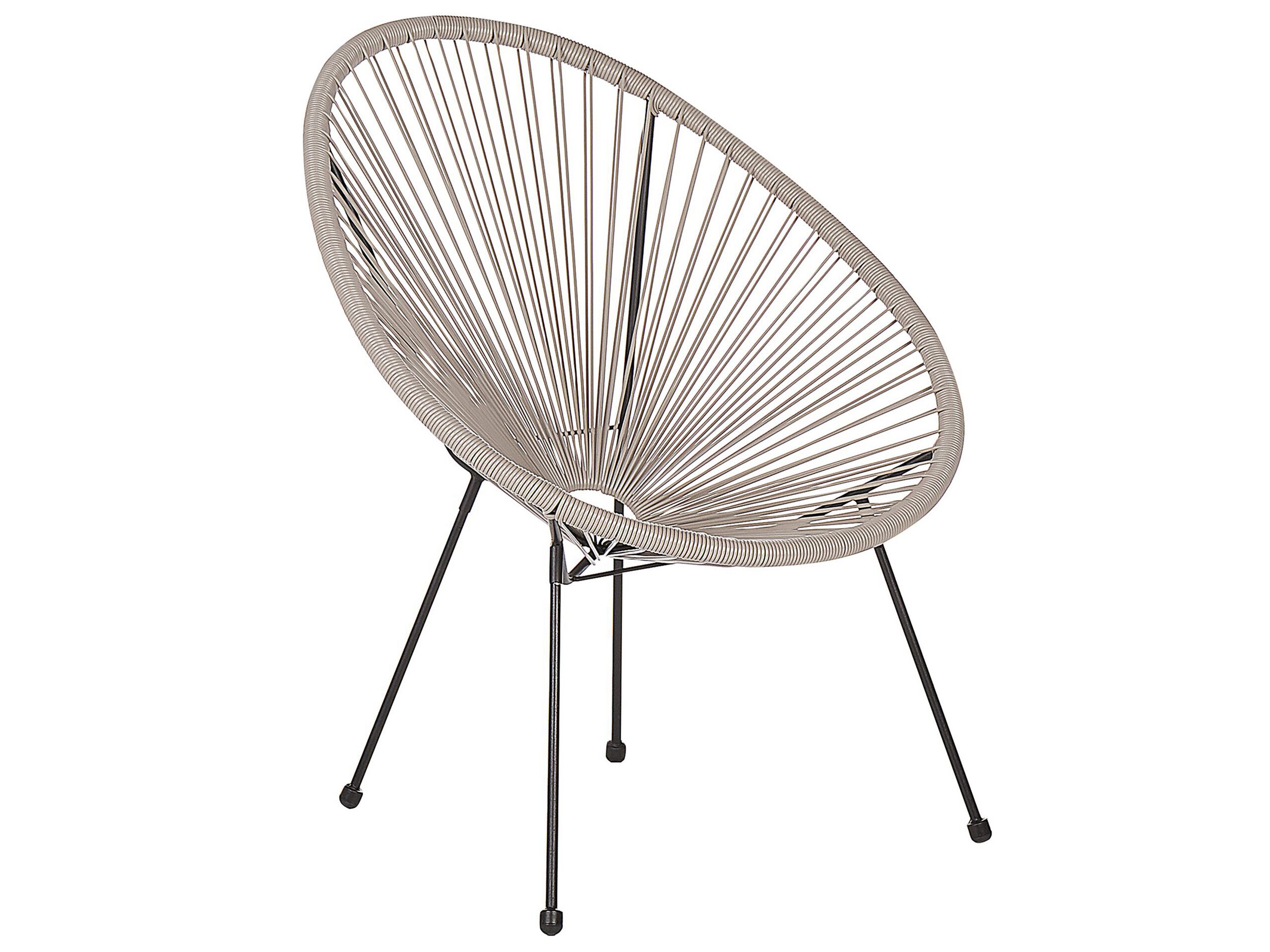 PE Rattan Accent Chair Light Grey ACAPULCO II - Gemini Interiors