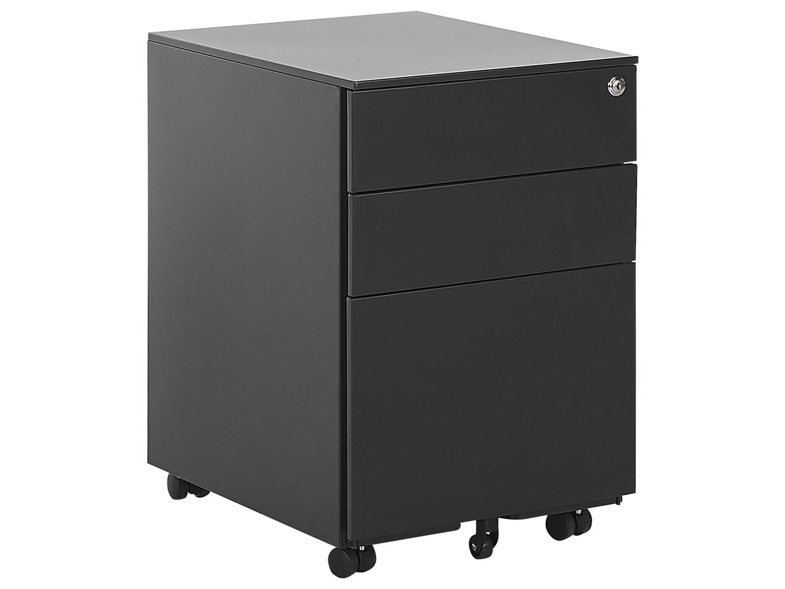 3 Drawer Metal Storage Cabinet Black CAMI - Gemini Interiors