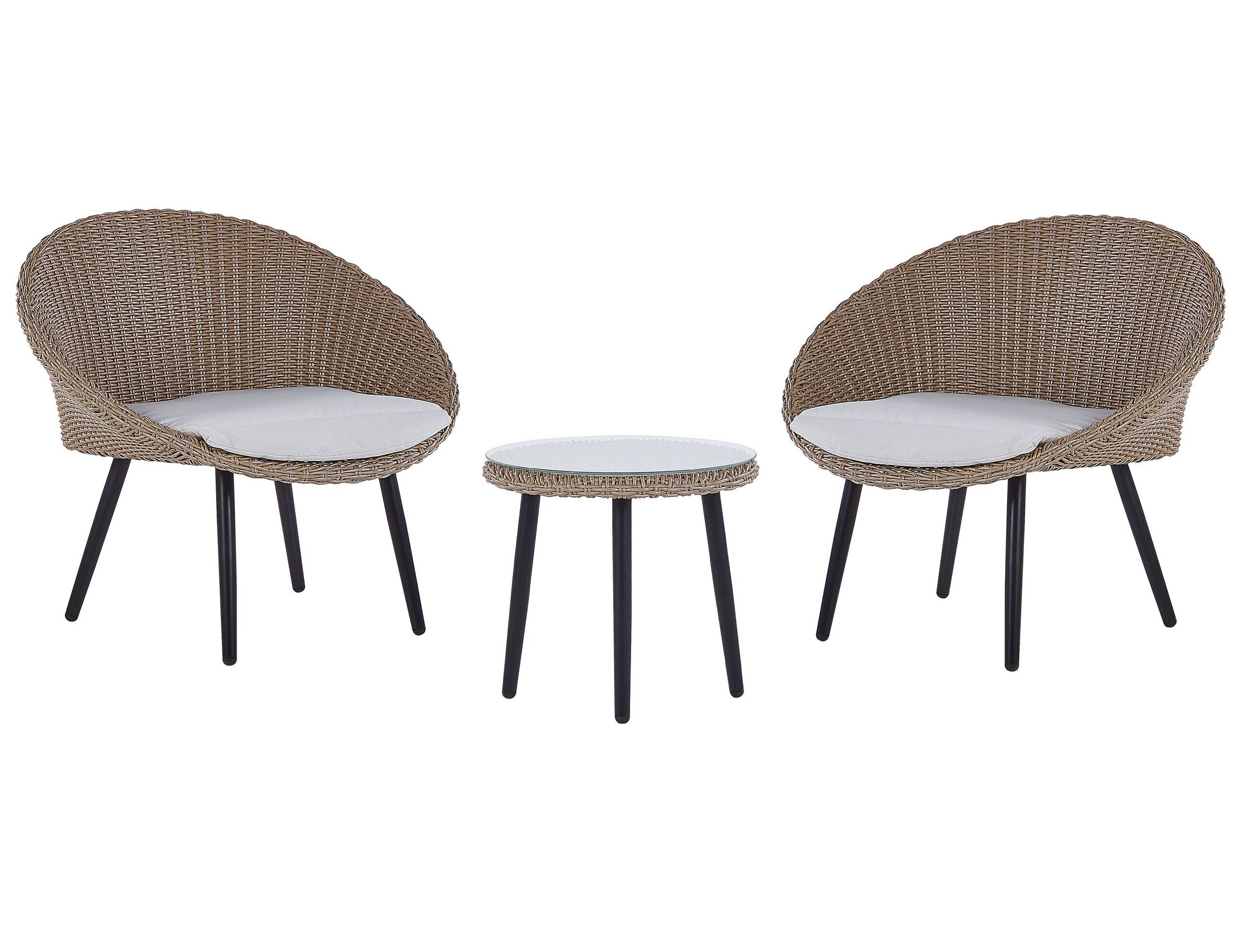 PE Rattan Bistro Set Natural ORTIGIA - Gemini Interiors