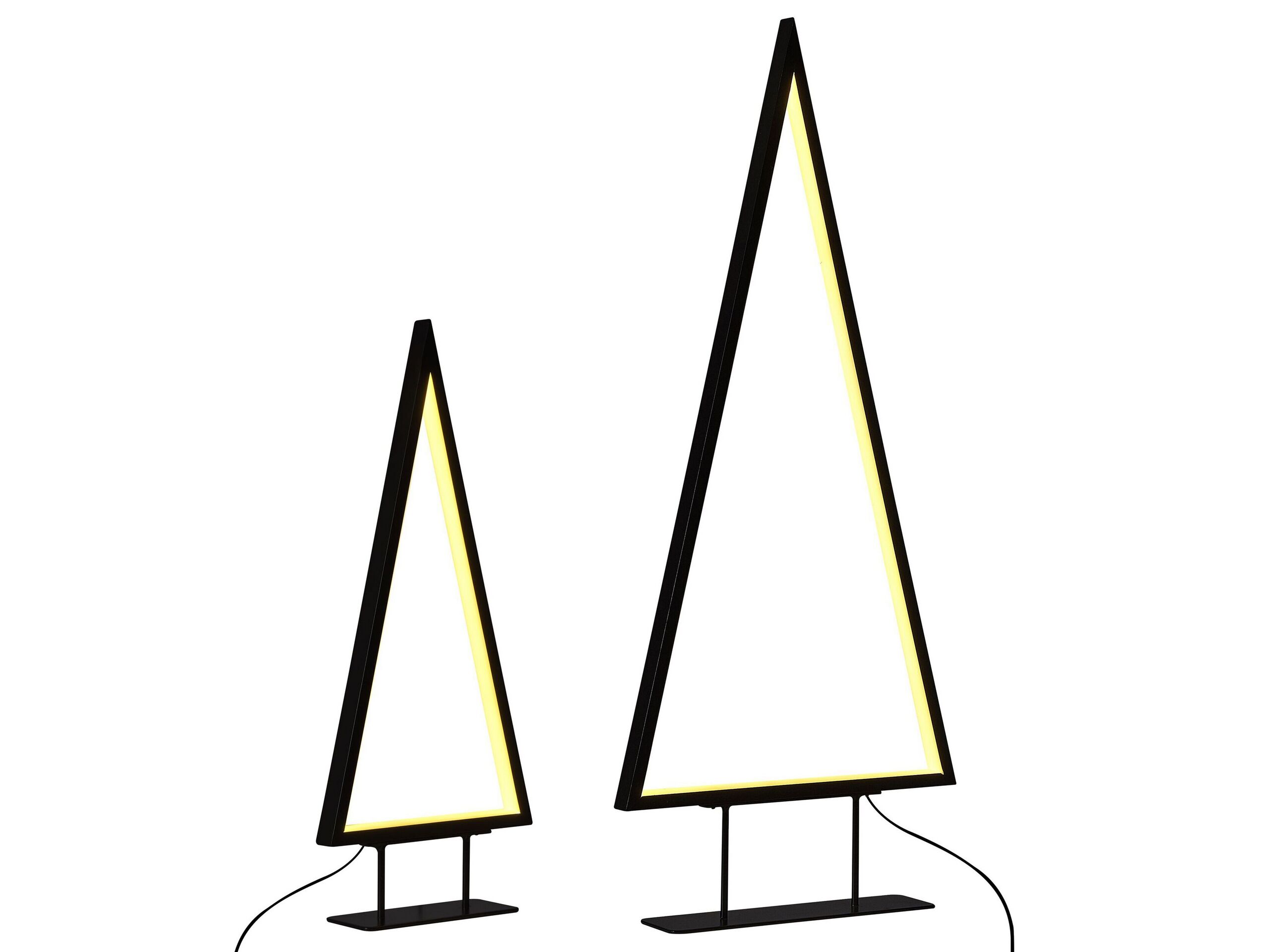 Set of 2 LED Decorative Christmas Trees Black LOPPI - Gemini Interiors