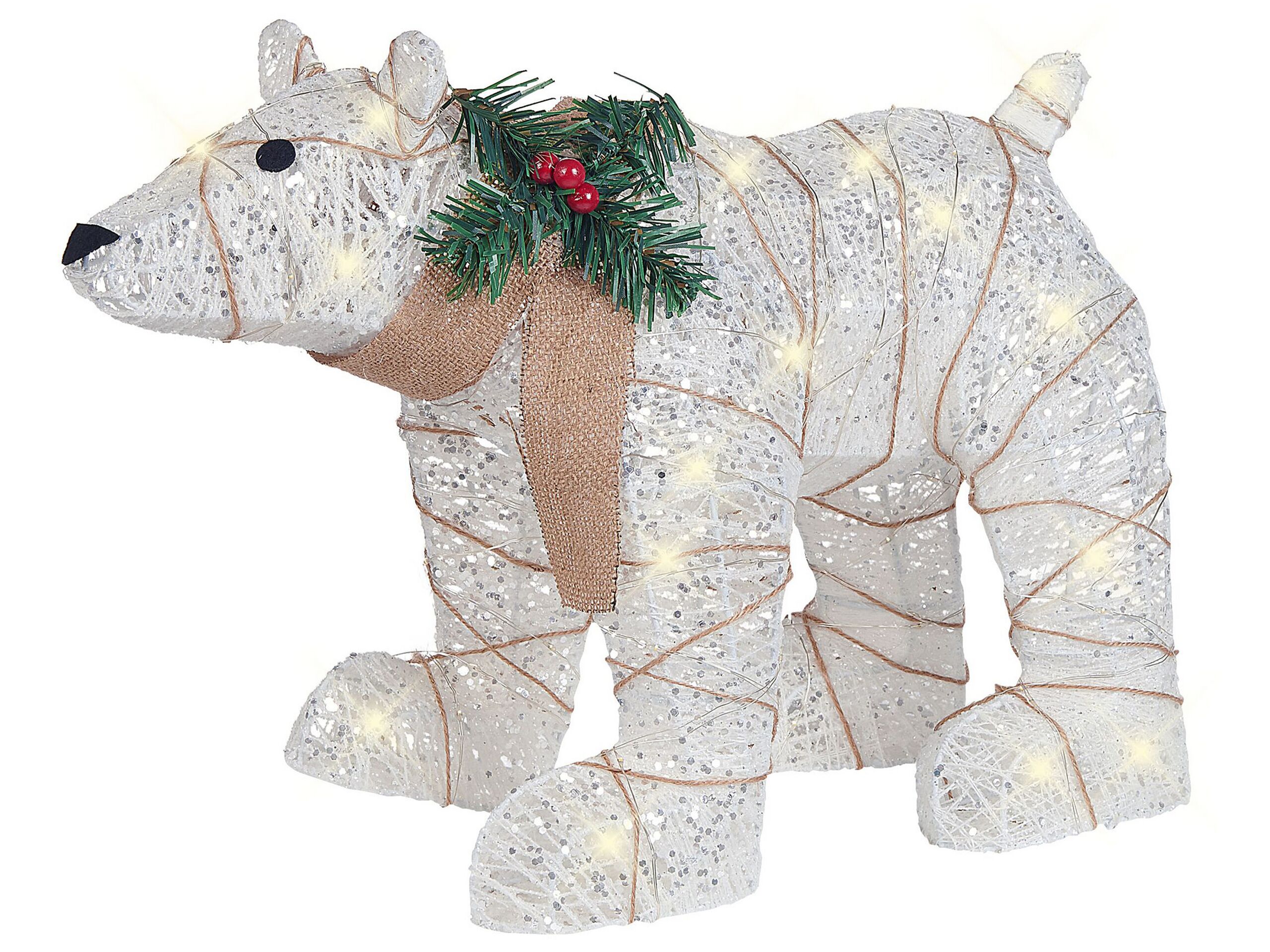 Outdoor LED Decoration Bear 34 cm White SIVULA - Gemini Interiors