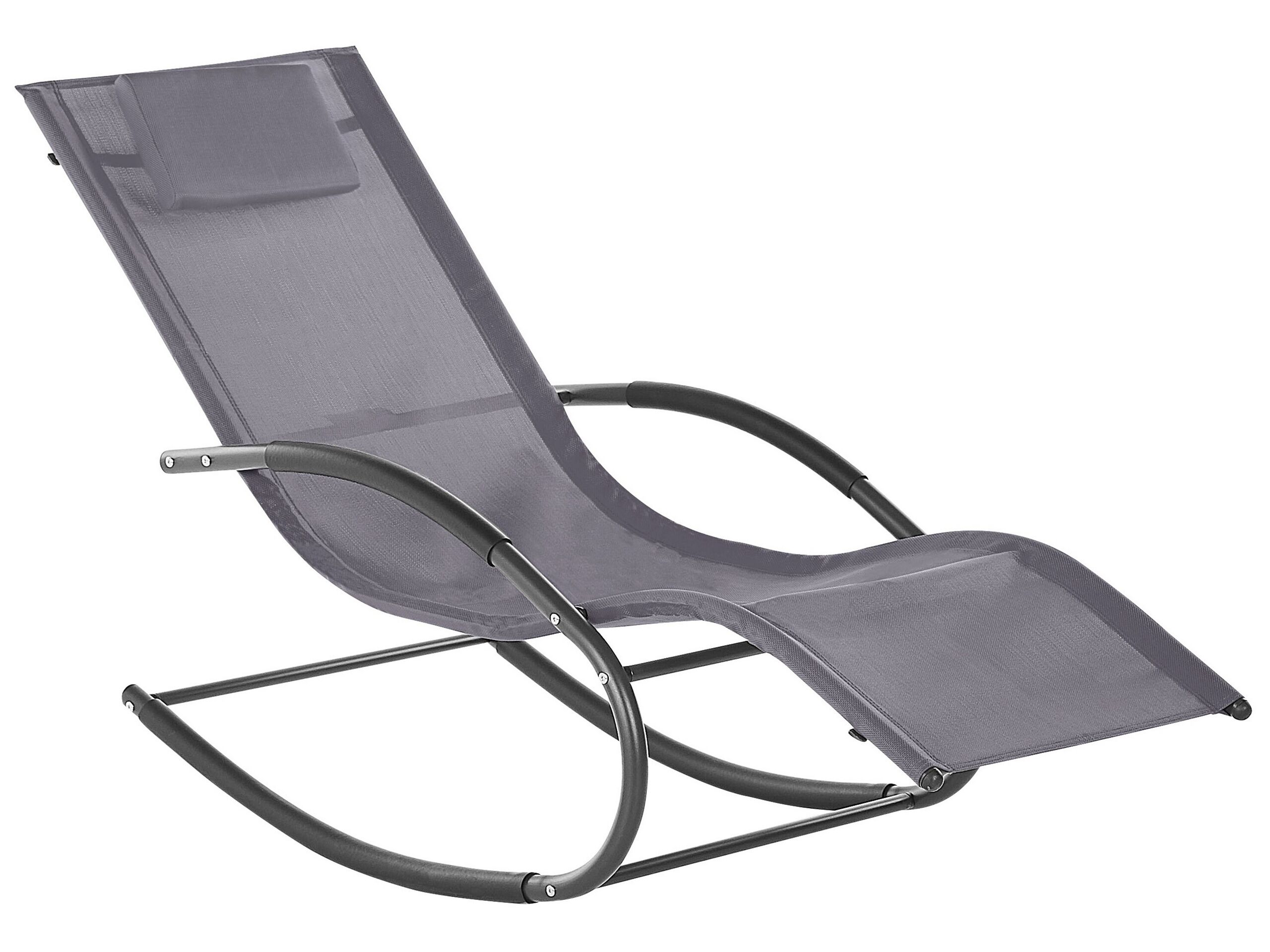 Steel Rocking Sun Lounger Grey CARANO II - Gemini Interiors