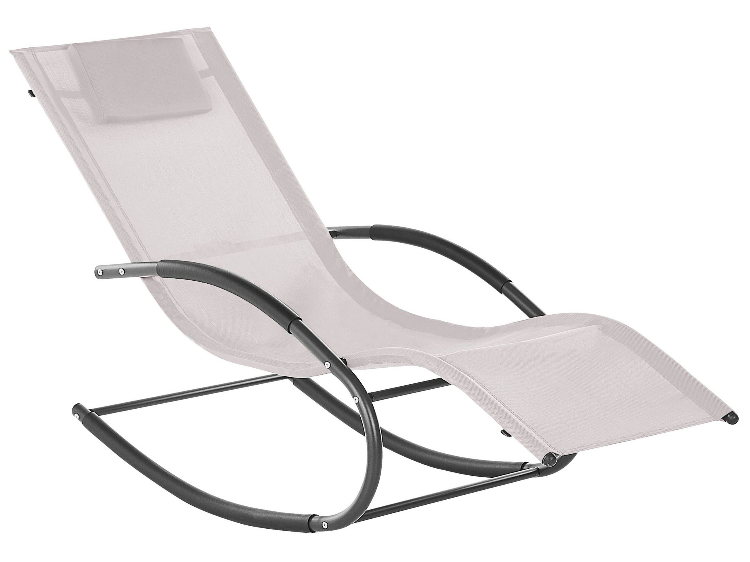 Steel Rocking Sun Lounger Beige CARANO II - Gemini Interiors