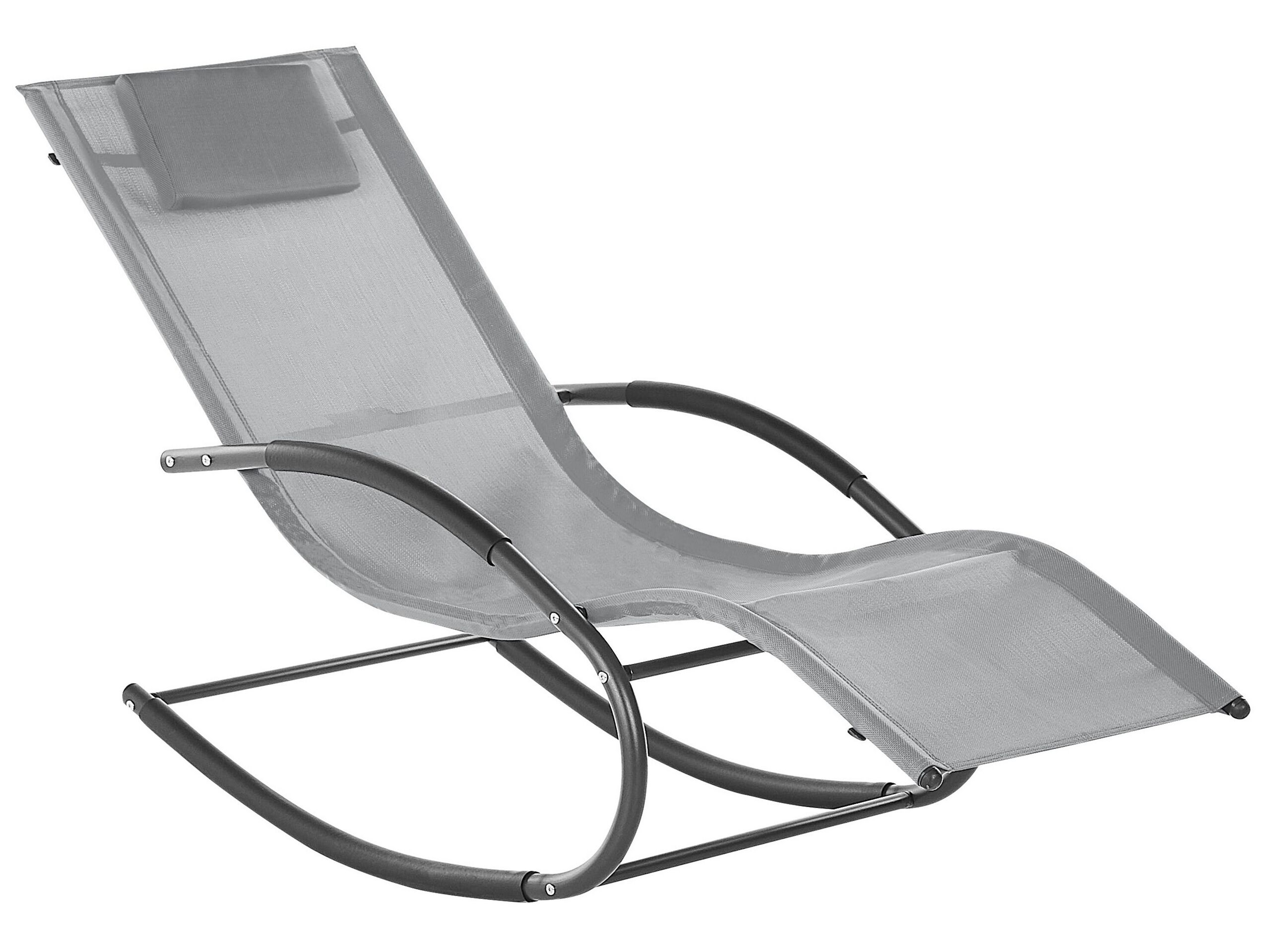 Steel Rocking Sun Lounger Light Grey CARANO II - Gemini Interiors