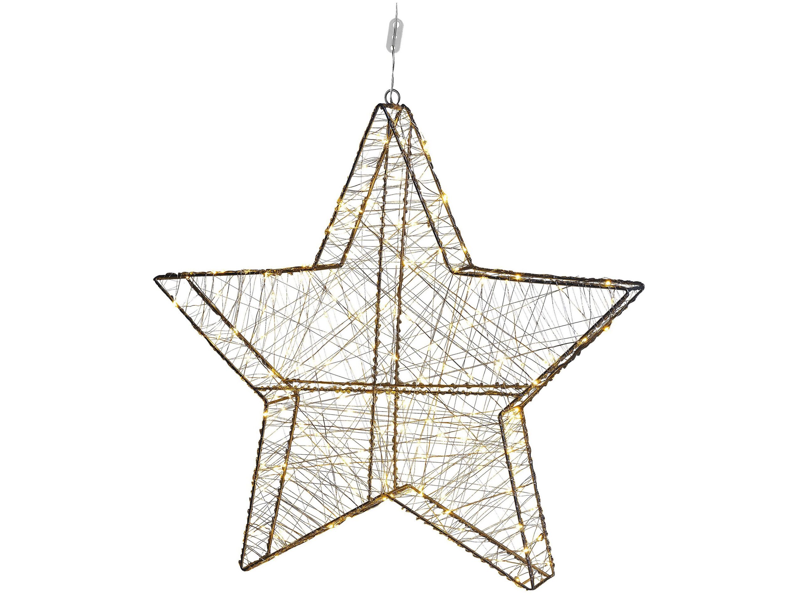 Outdoor LED Hanging Decor Star 58 cm Silver KURULA - Gemini Interiors