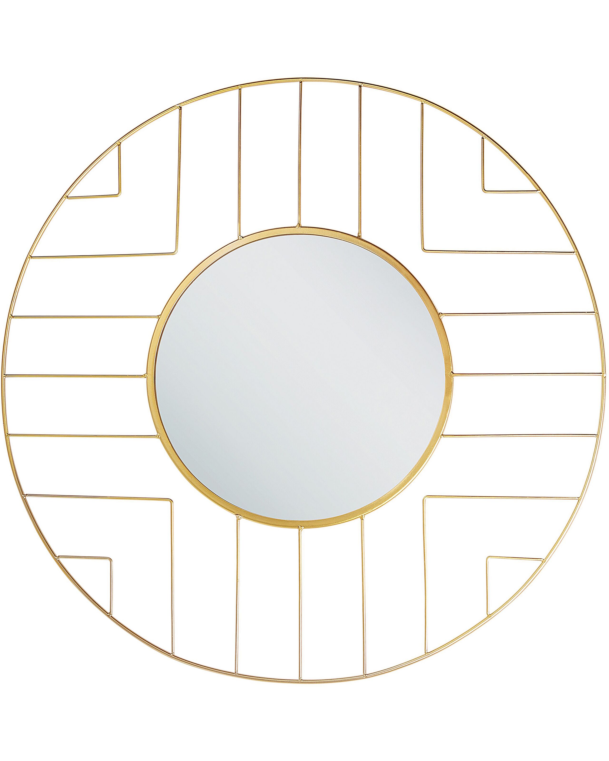 Round Metal Wall Mirror 60cm Gold - Gemini Interiors