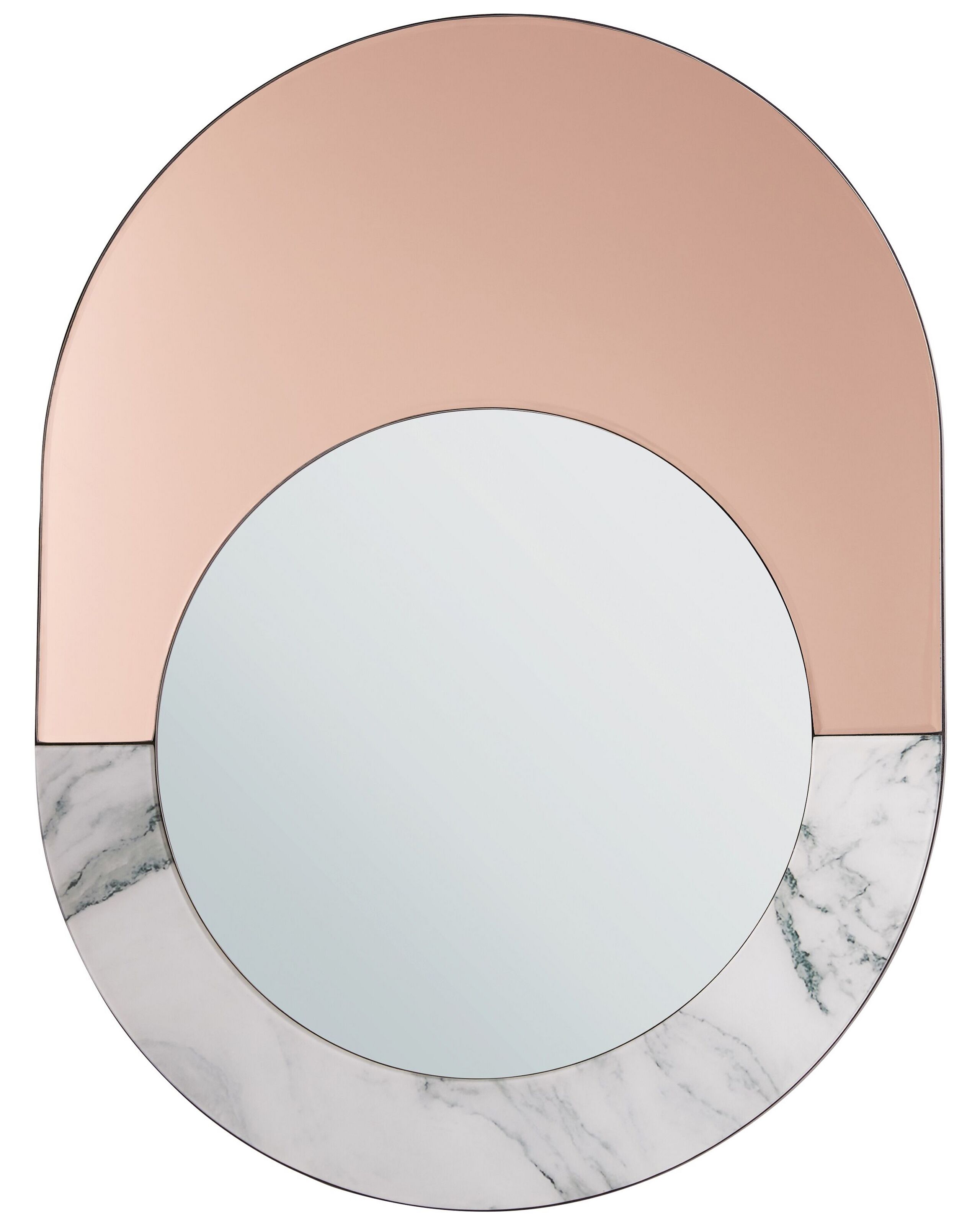 Oval Wall Mirror 65x50cm Marble Effect - Gemini Interiors