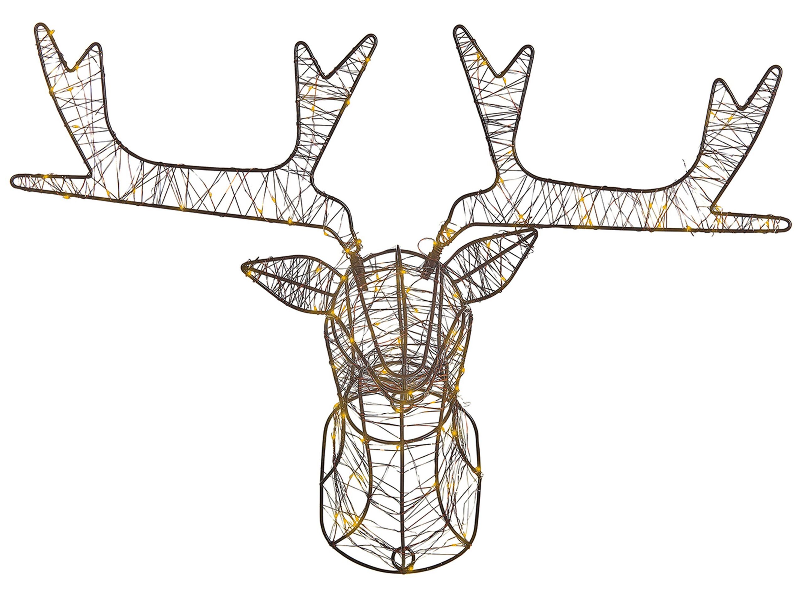 Outdoor LED Hanging Decor Reindeer Head 47 cm Black NELLIM - Gemini Interiors