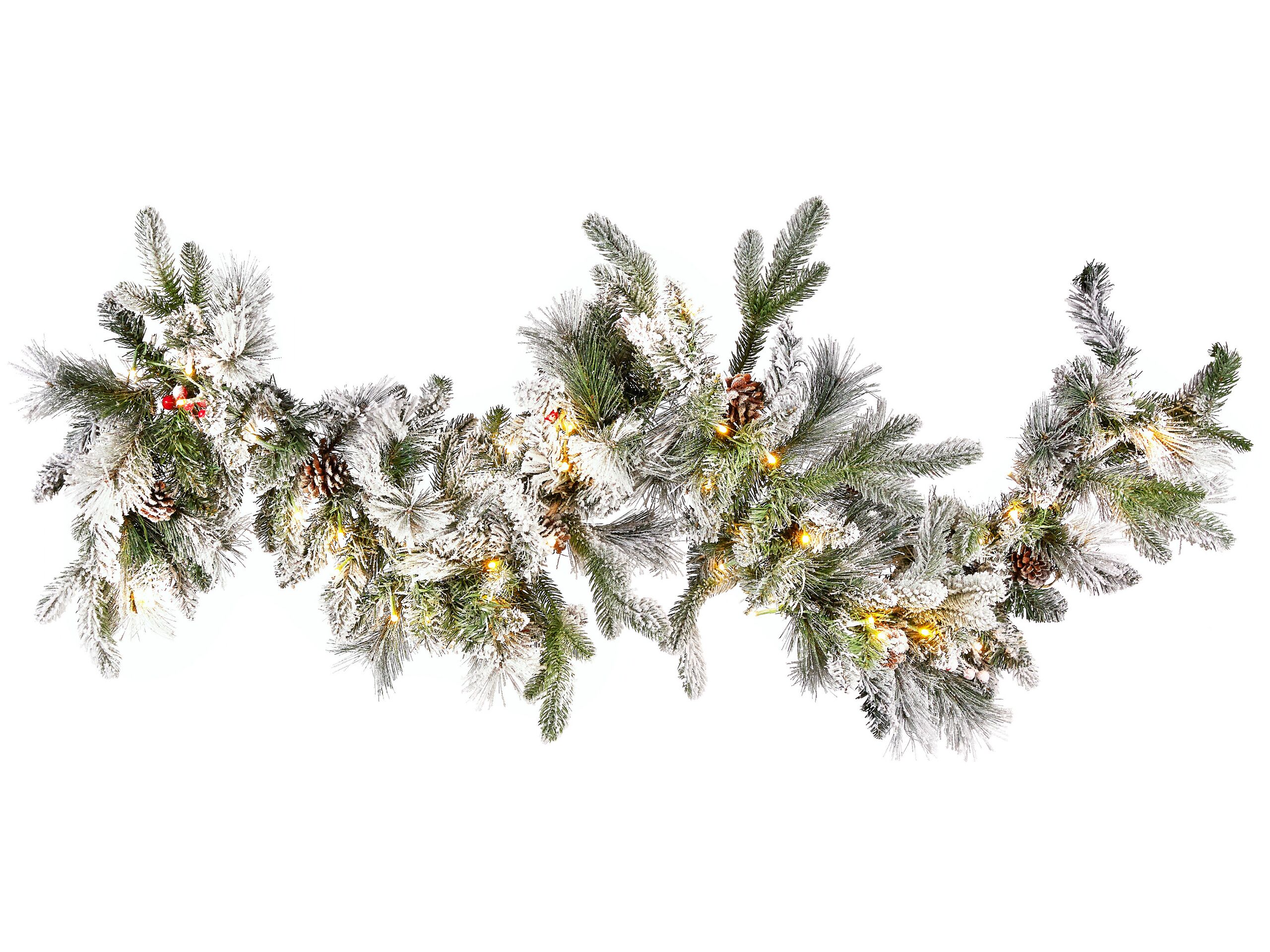 Pre-Lit Snowy Christmas Garland 180cm White - Gemini Interiors