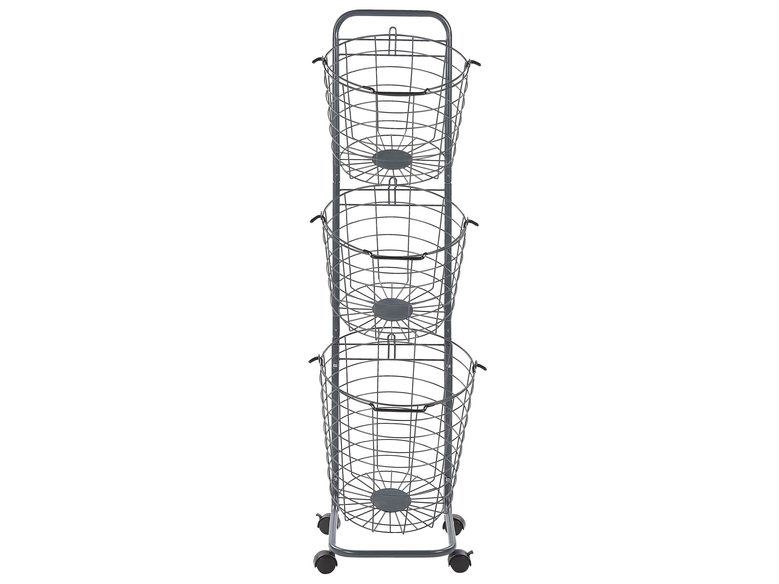 3 Tier Metal Wire Basket Stand Grey - Gemini Interiors