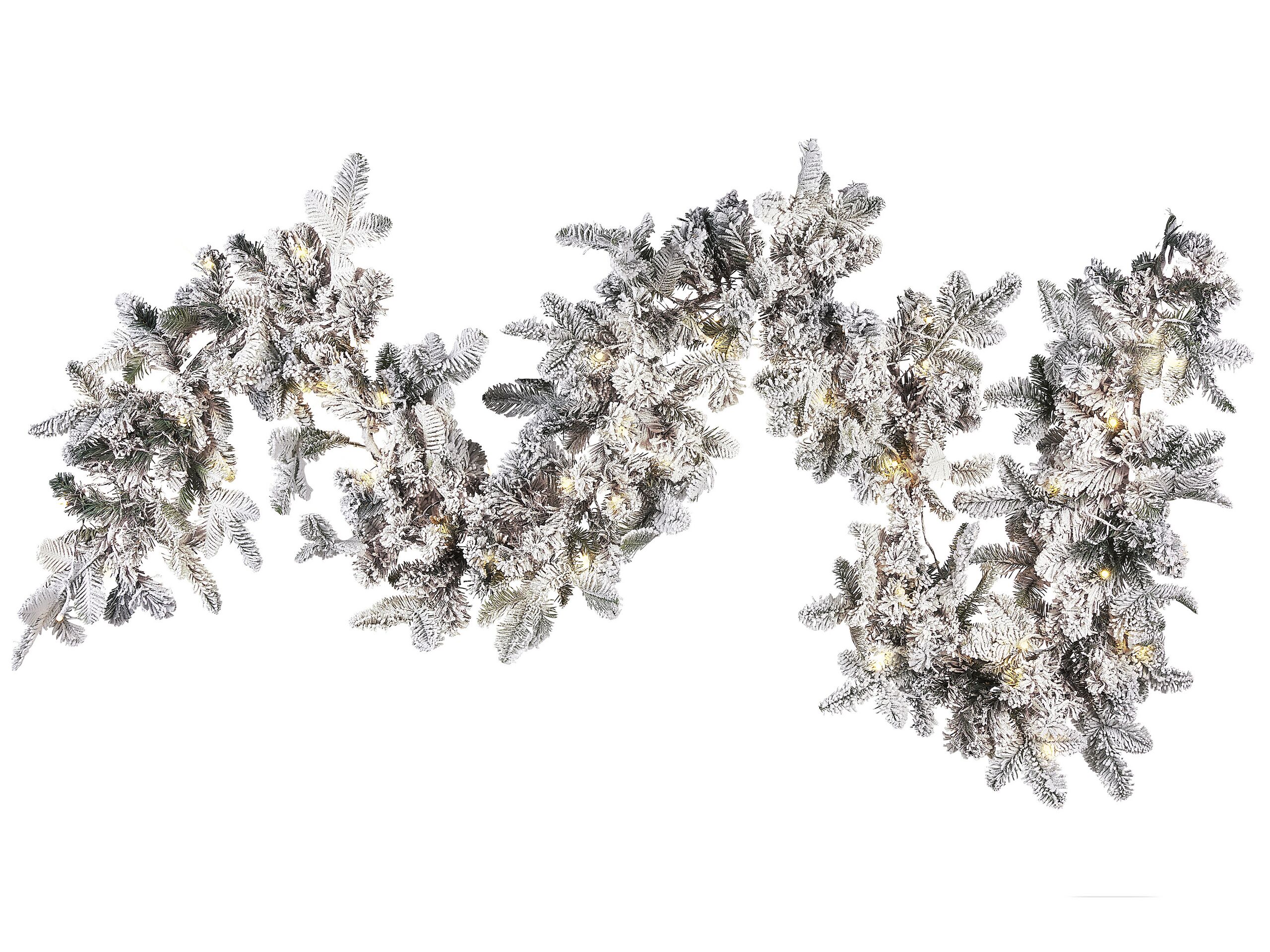 Pre-Lit Snowy Christmas Garland 180cm White - Gemini Interiors