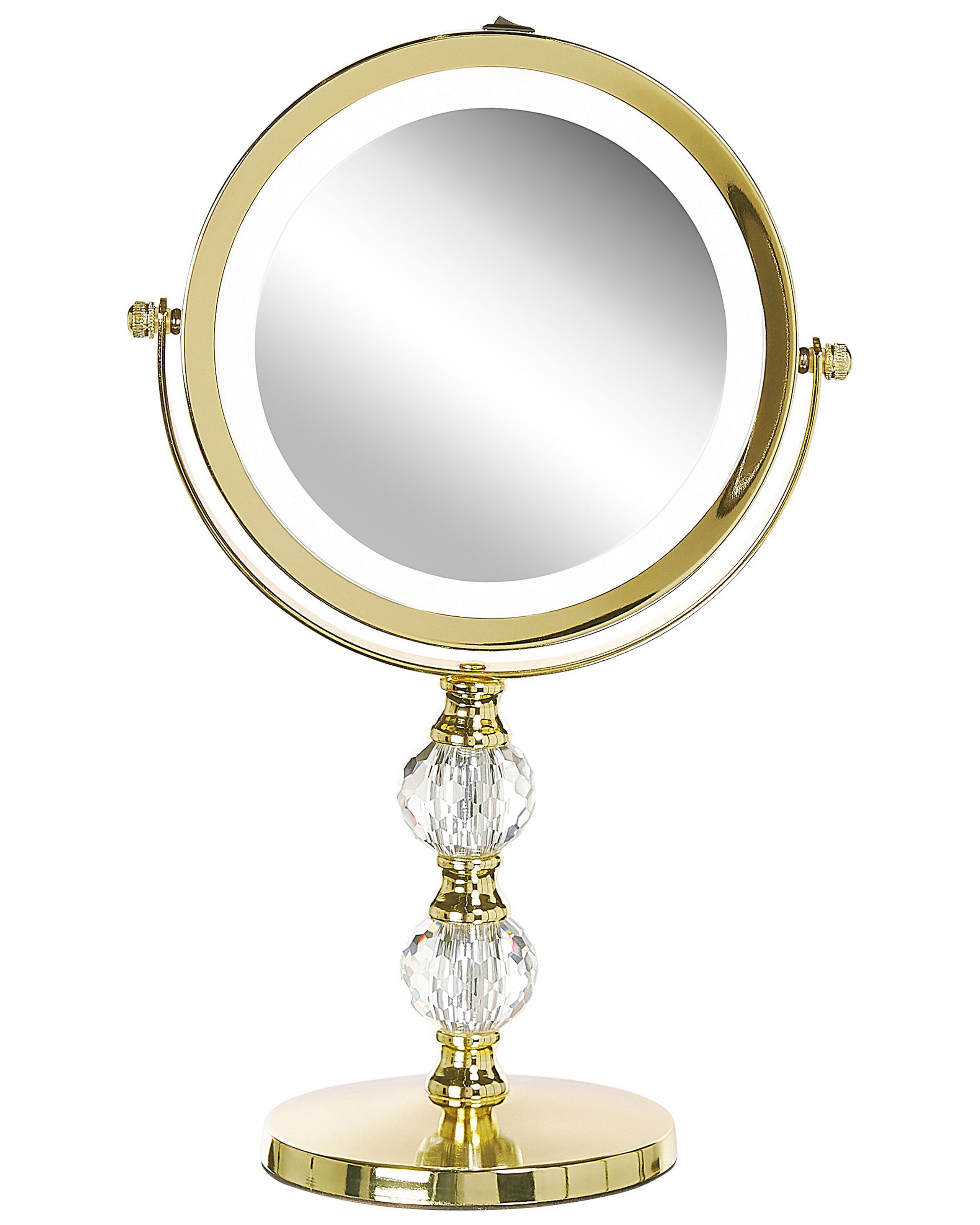 Lighted Makeup Mirror 18cm Gold - Gemini Interiors