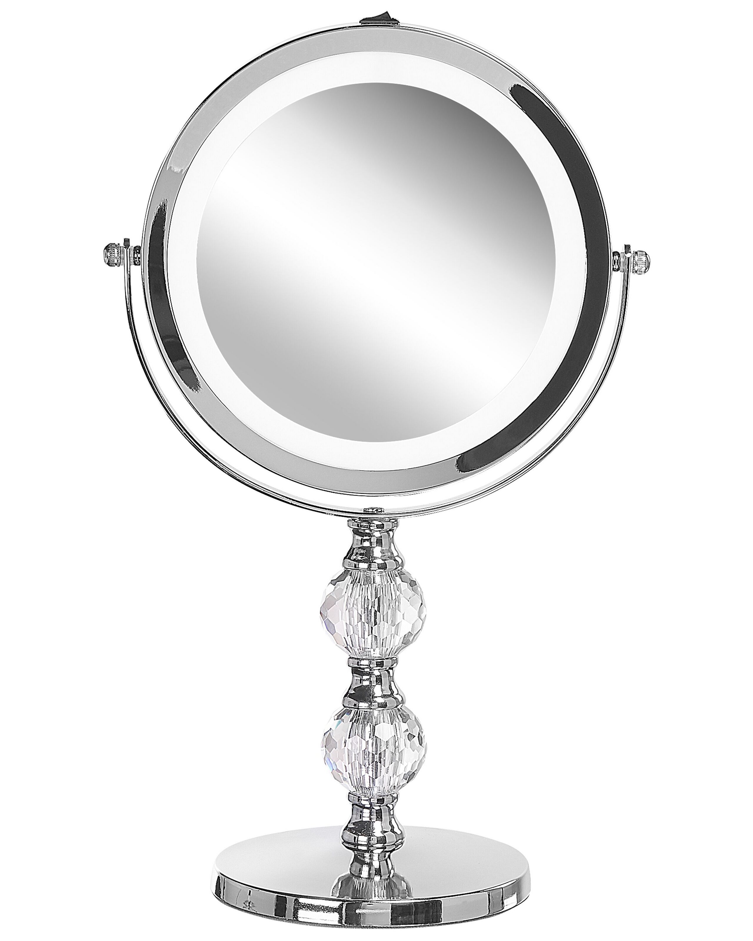 Lighted Makeup Mirror 18cm Silver - Gemini Interiors