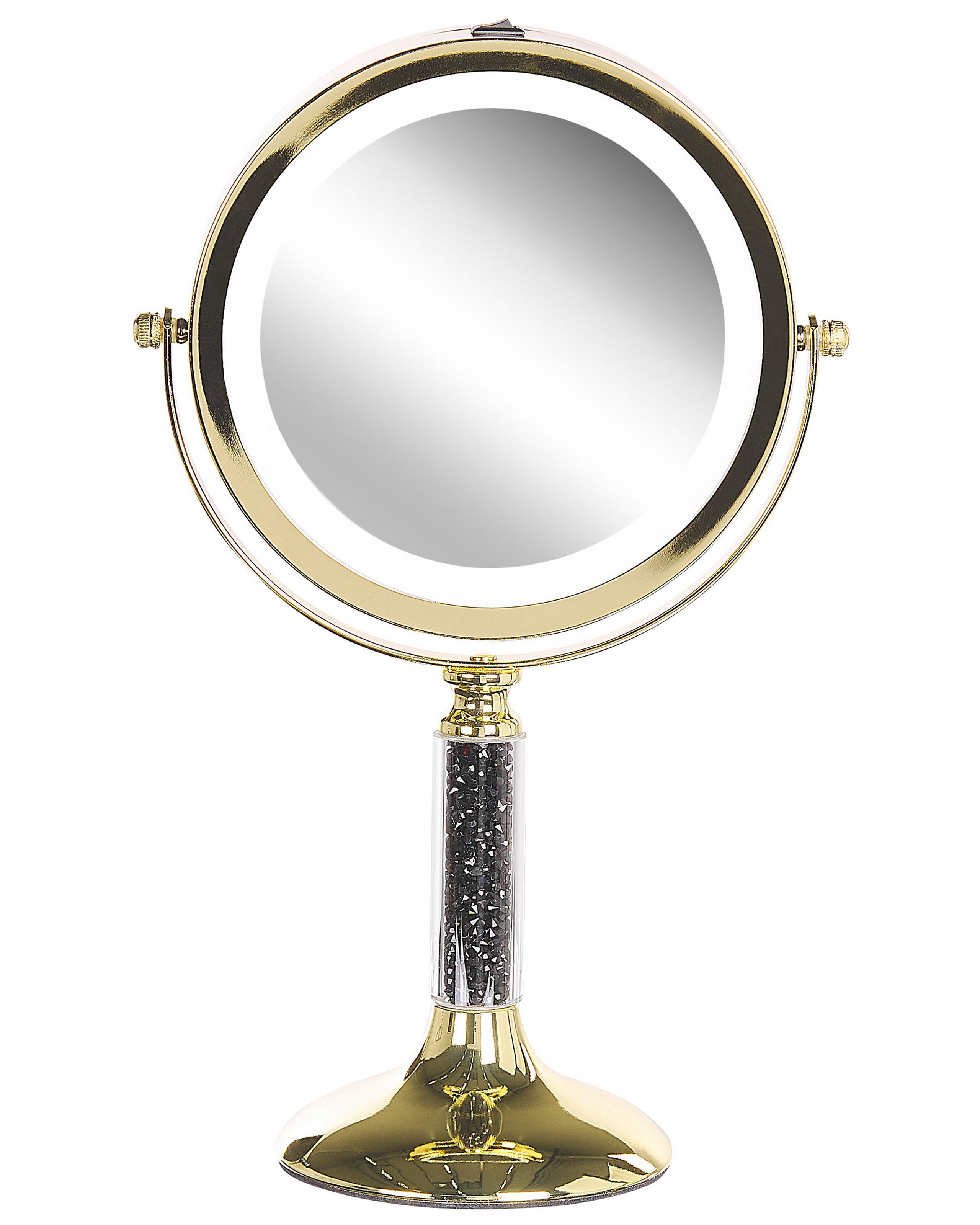 Lighted Makeup Mirror 18cm Gold - Gemini Interiors