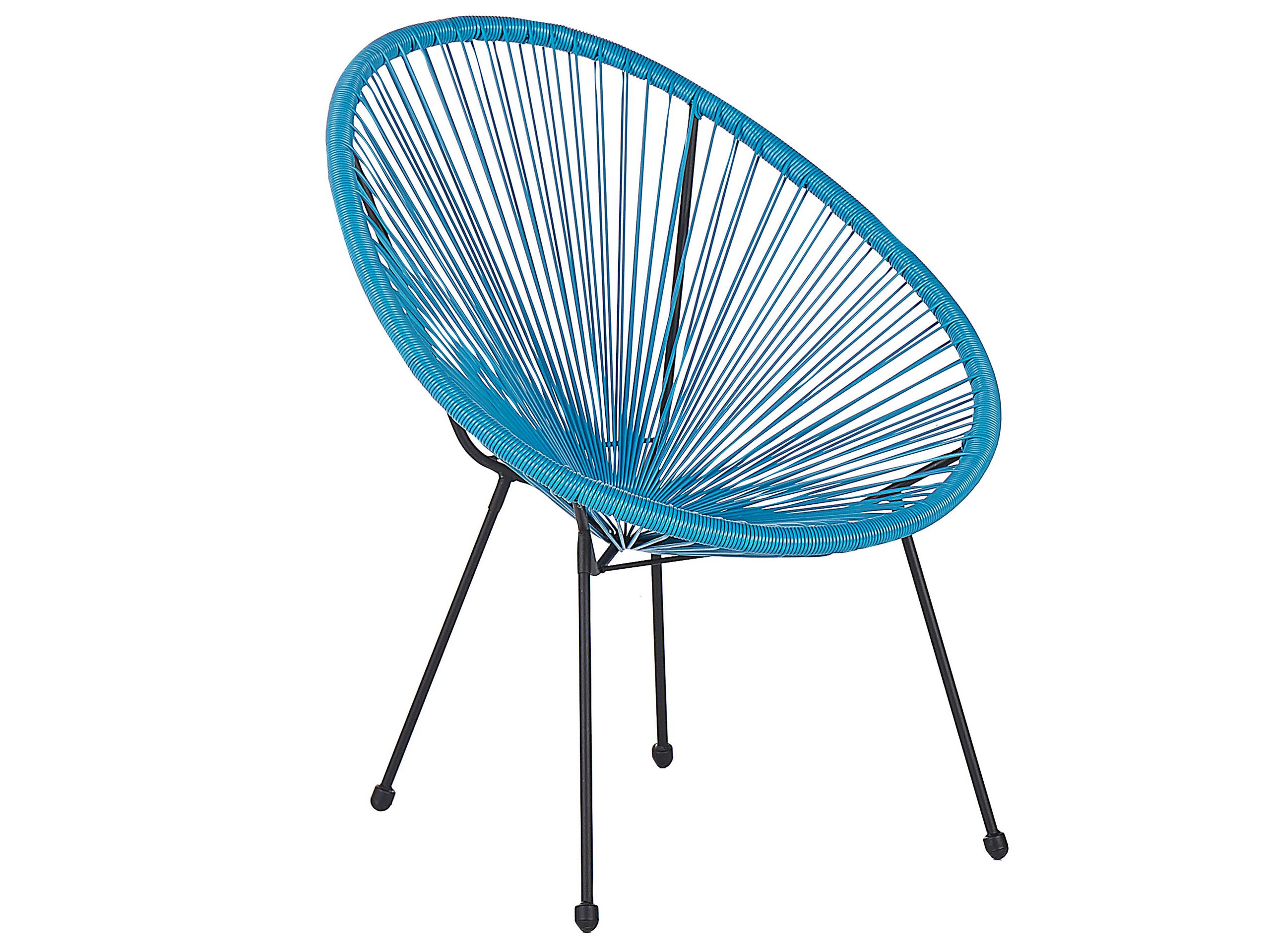 PE Rattan Accent Chair Blue ACAPULCO II - Gemini Interiors