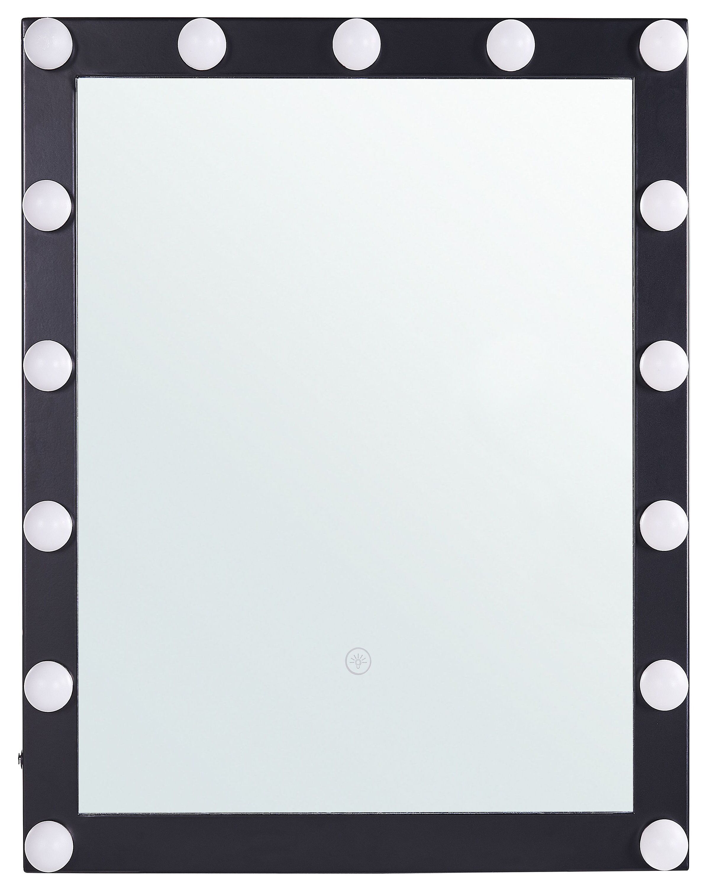 Metal LED Wall Vanity Mirror - Black - Gemini Interiors