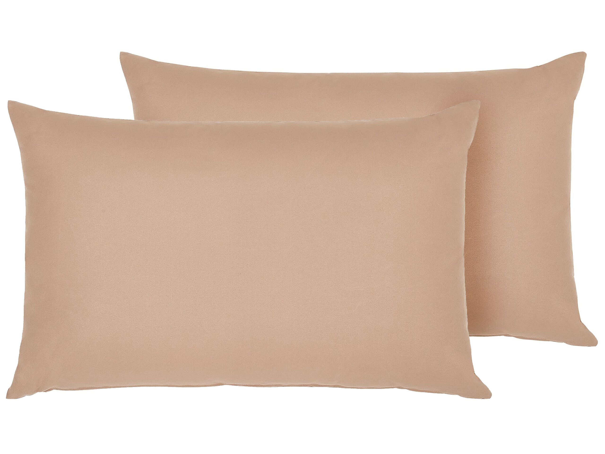 Set of 2 Outdoor Cushions 50 x 70 cm Sand Beige ALMYROS - Gemini Interiors