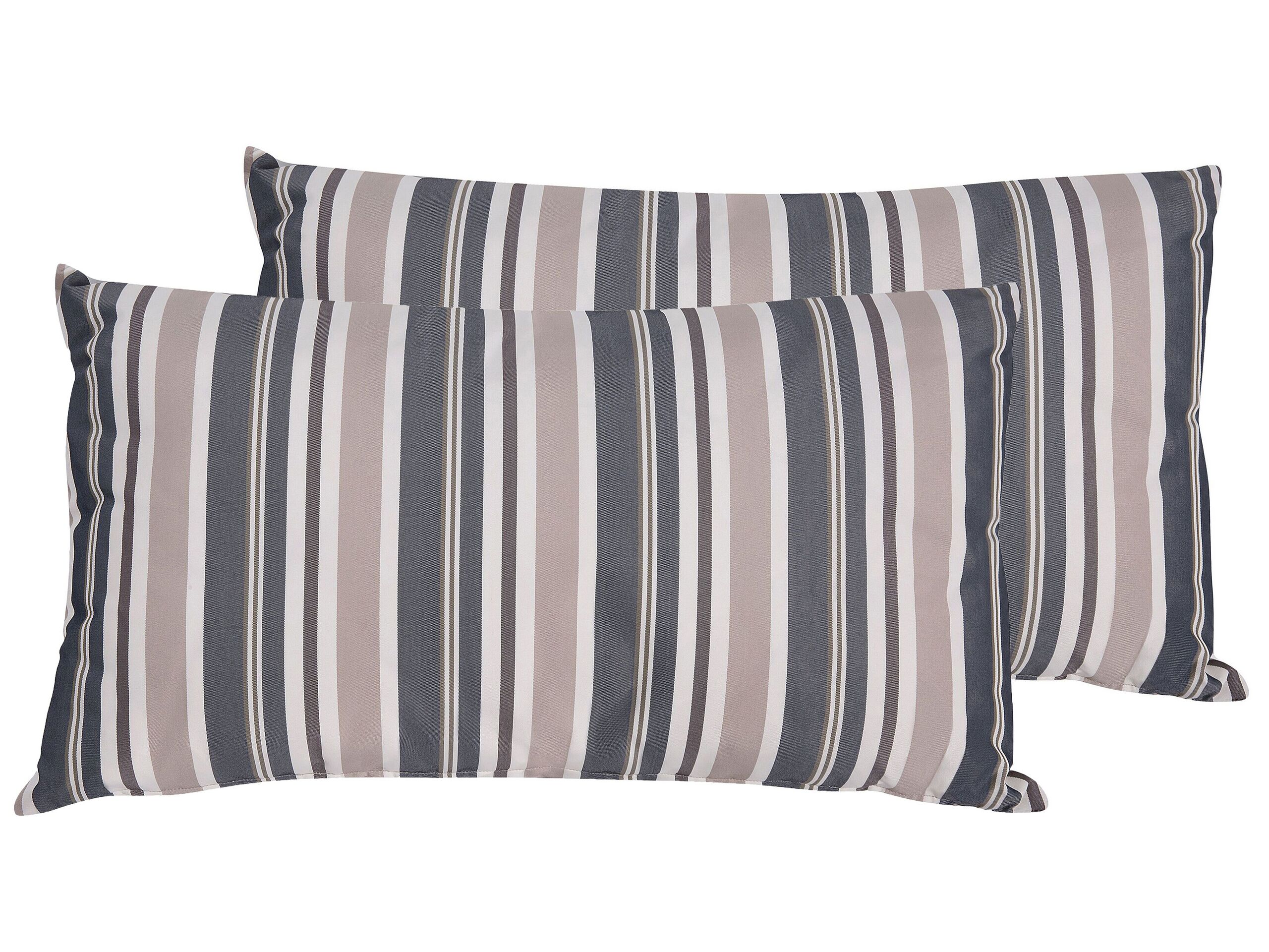 Set of 2 Outdoor Cushions 40 x 70 cm Blue and Beige KASTOS - Gemini Interiors