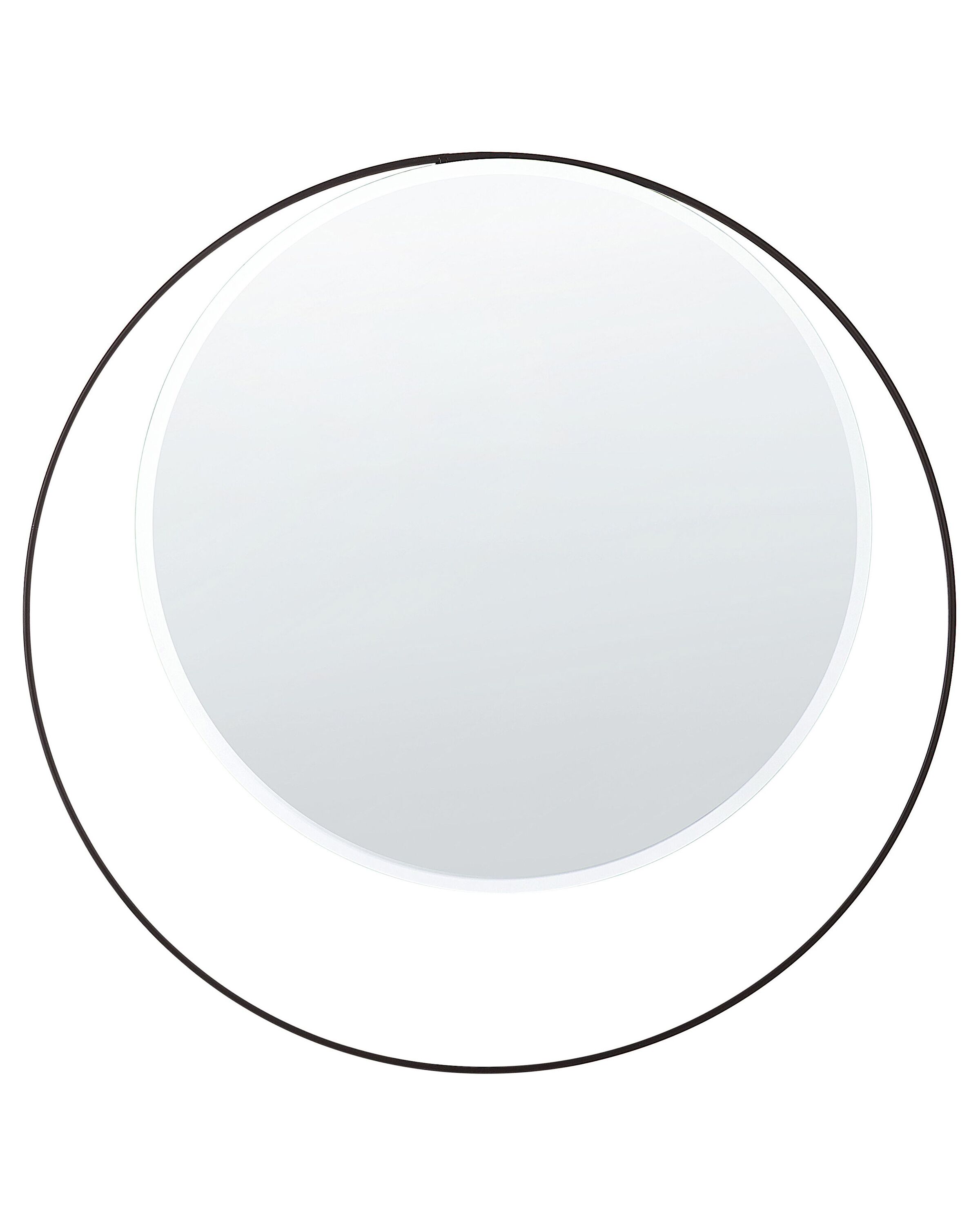 Round Metal Wall Mirror 50cm Black - Gemini Interiors