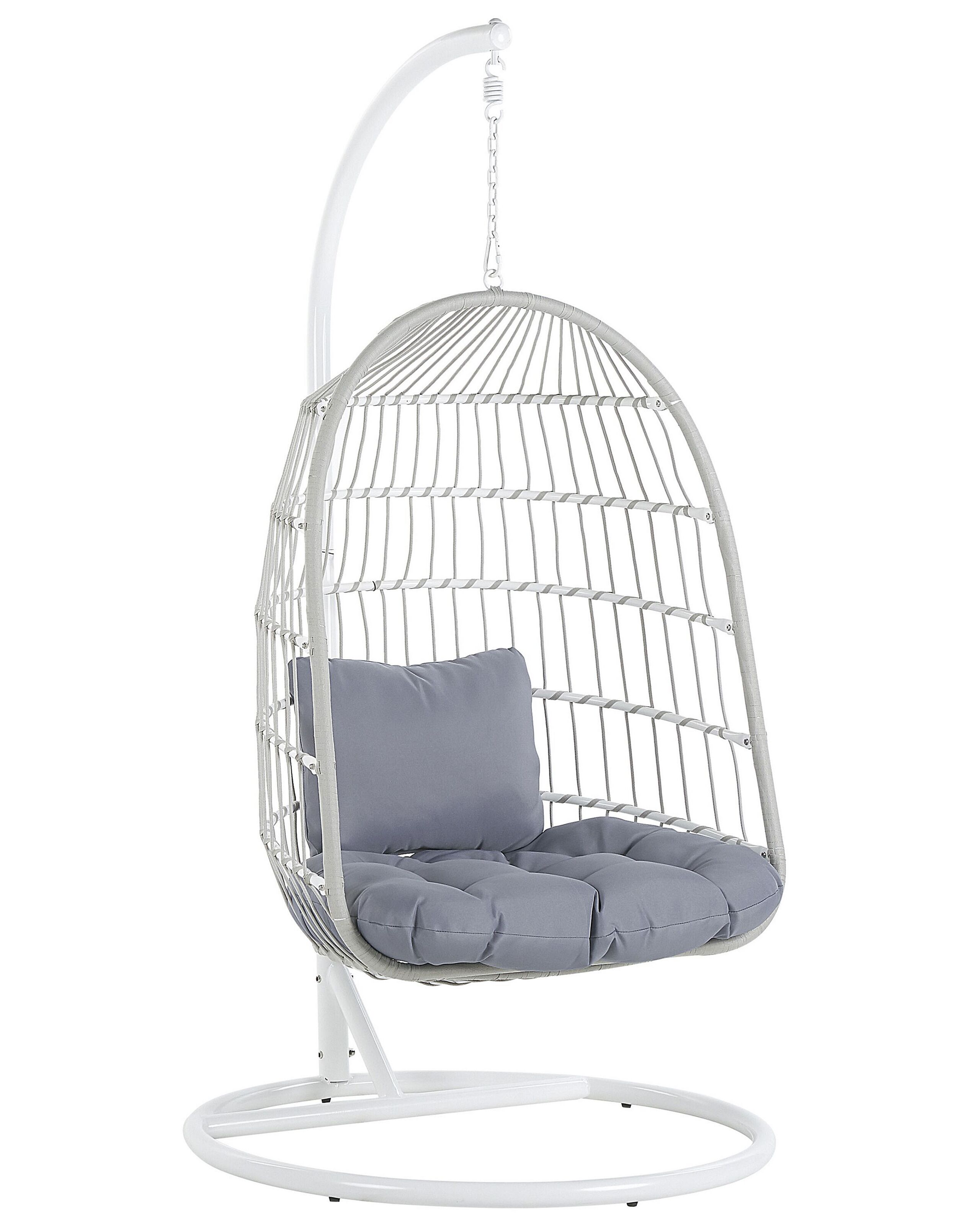 Hanging Chair with Stand White ALLERA - Gemini Interiors
