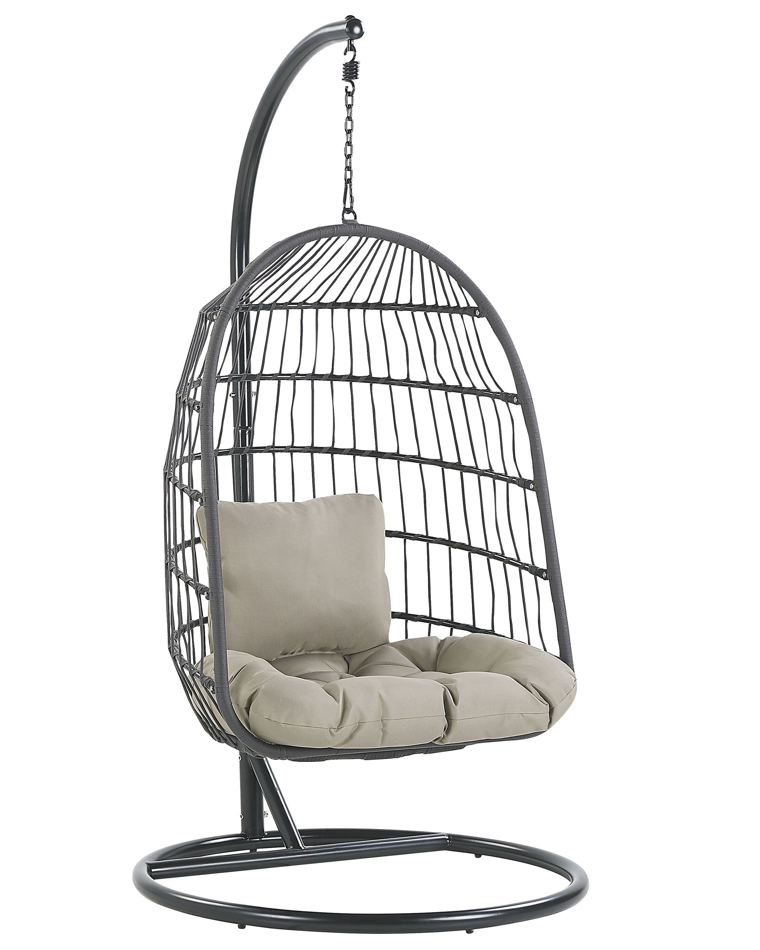 Hanging Chair with Stand Black ALLERA - Gemini Interiors