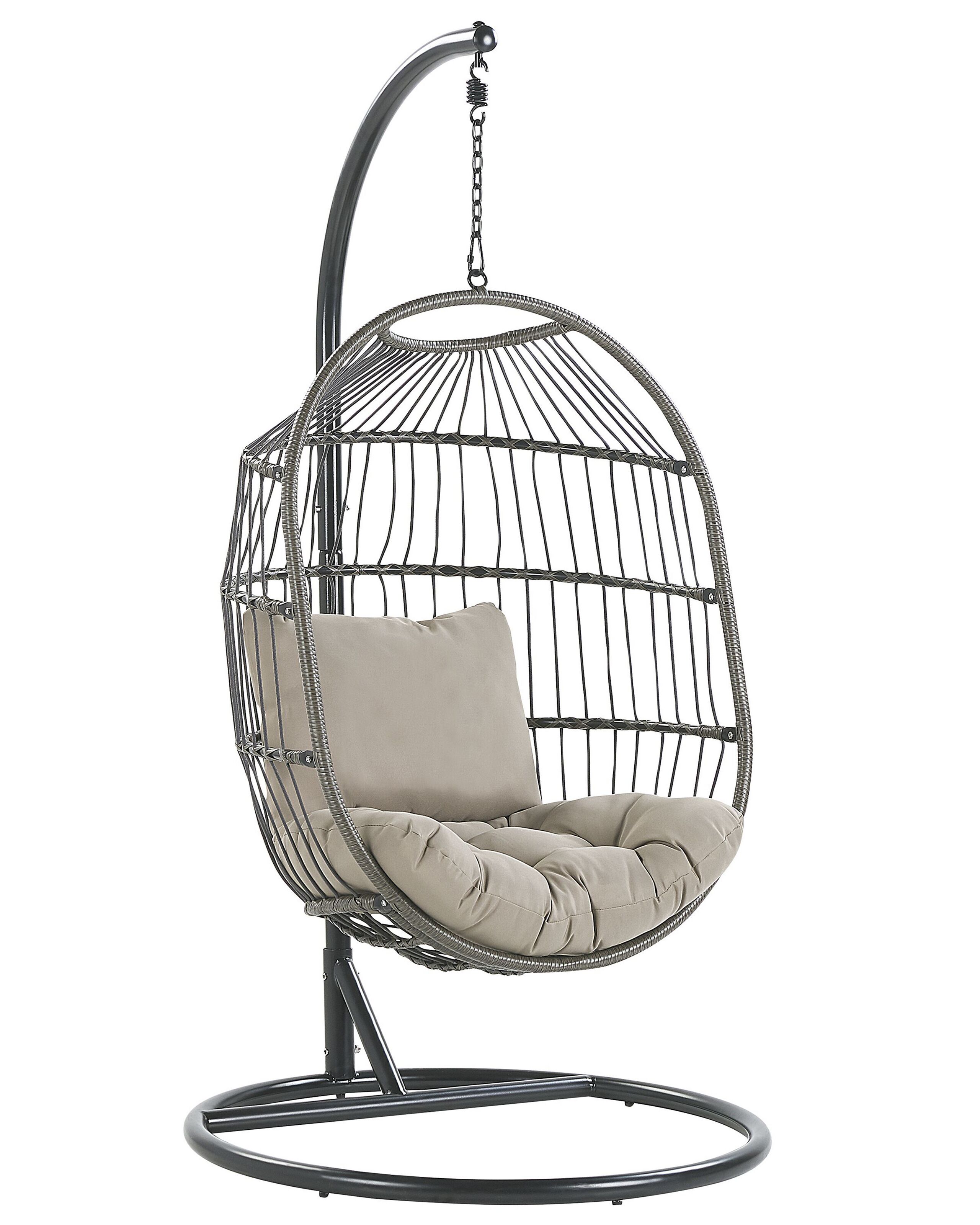 PE Rattan Hanging Chair Black ALBA - Gemini Interiors