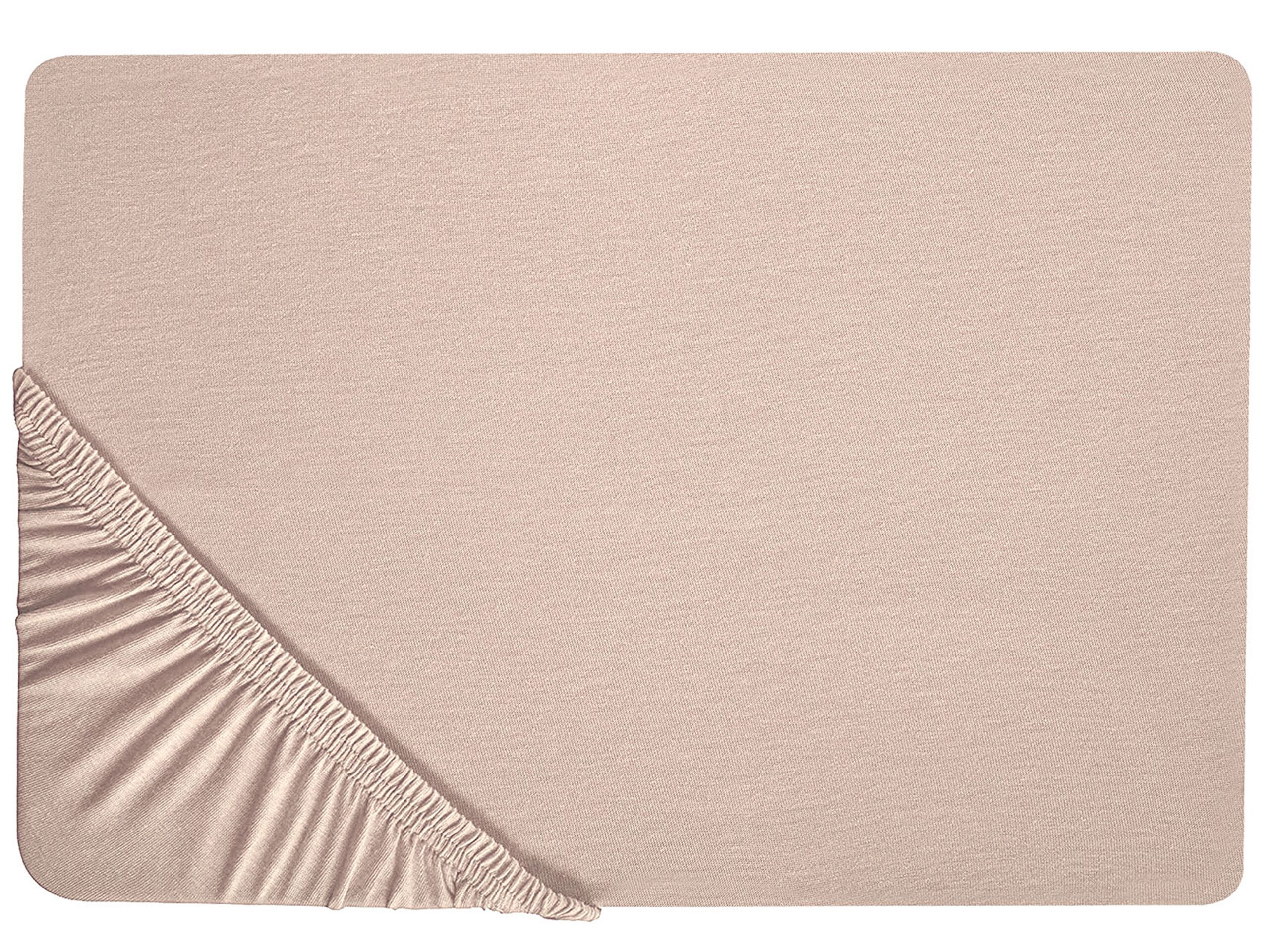 Cotton Fitted Sheet 90 x 200 cm Beige HOFUF - Gemini Interiors