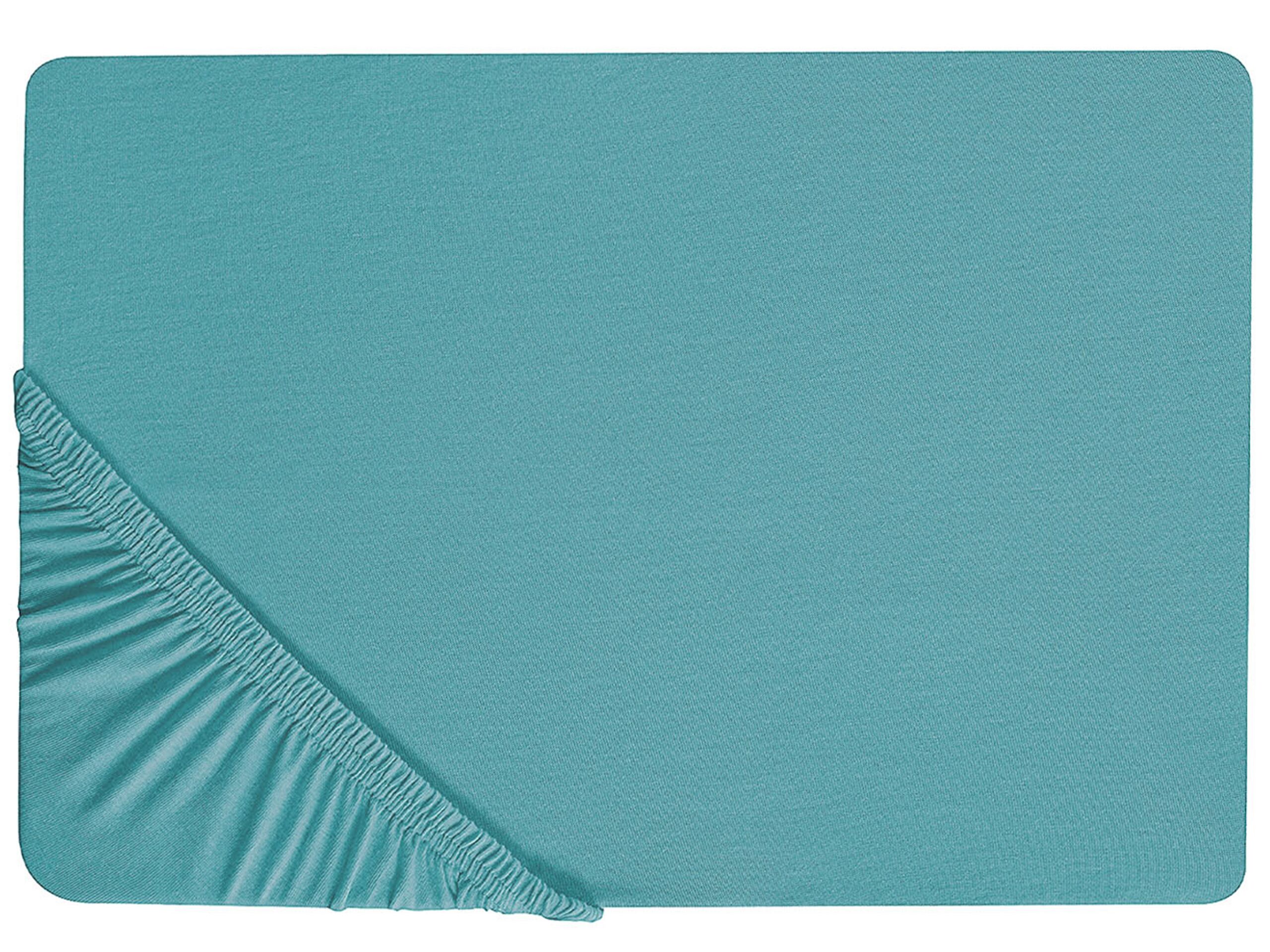 Cotton Fitted Sheet 160 x 200 cm Turquoise HOFUF - Gemini Interiors