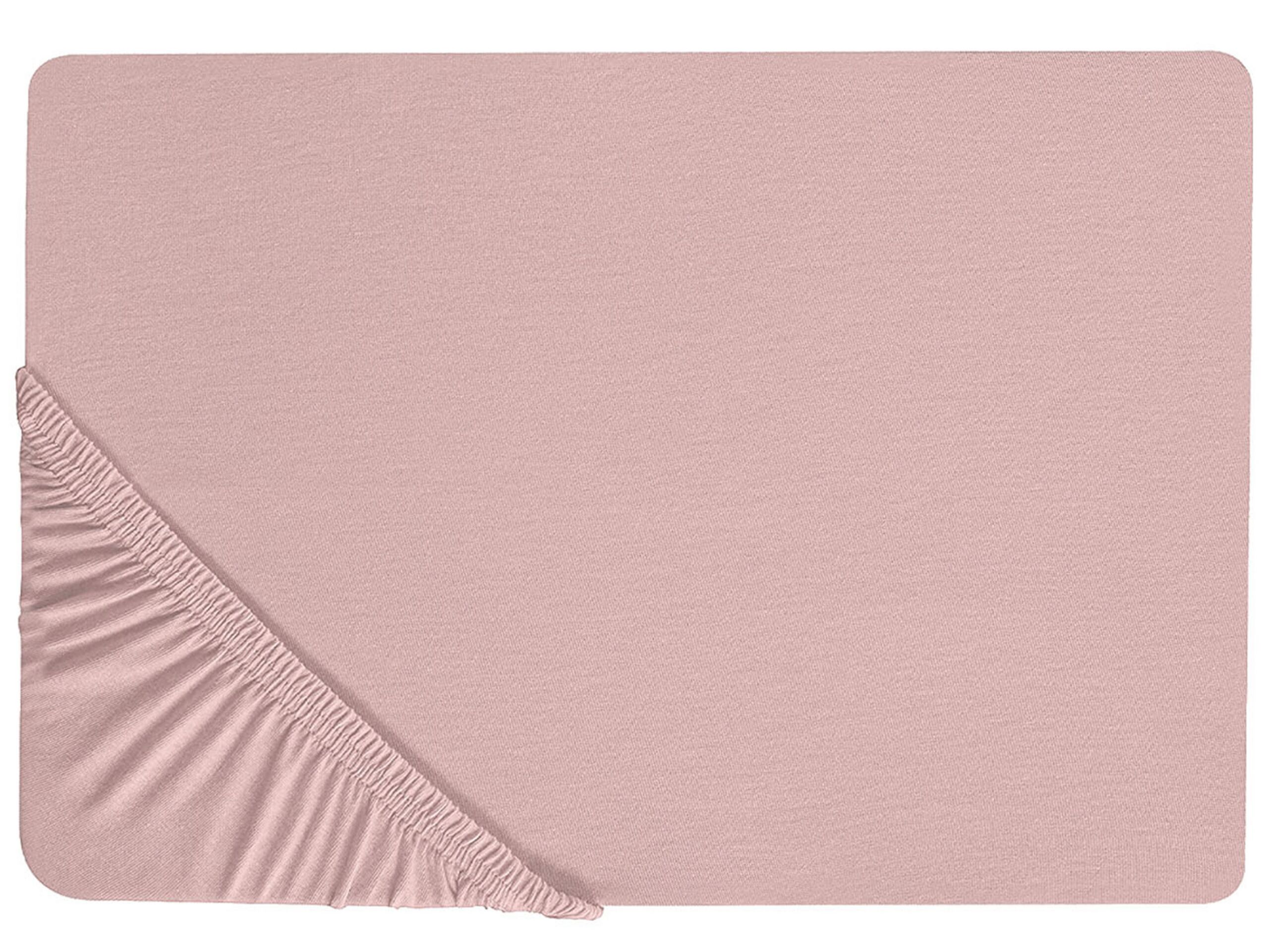 Cotton Fitted Sheet 160 x 200 cm Pink HOFUF - Gemini Interiors