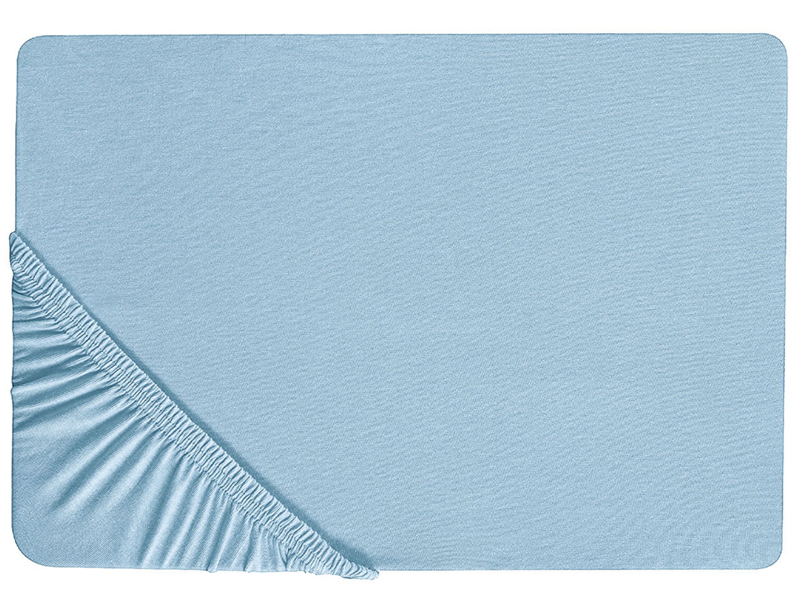 Cotton Fitted Sheet 140 x 200 cm Blue HOFUF - Gemini Interiors