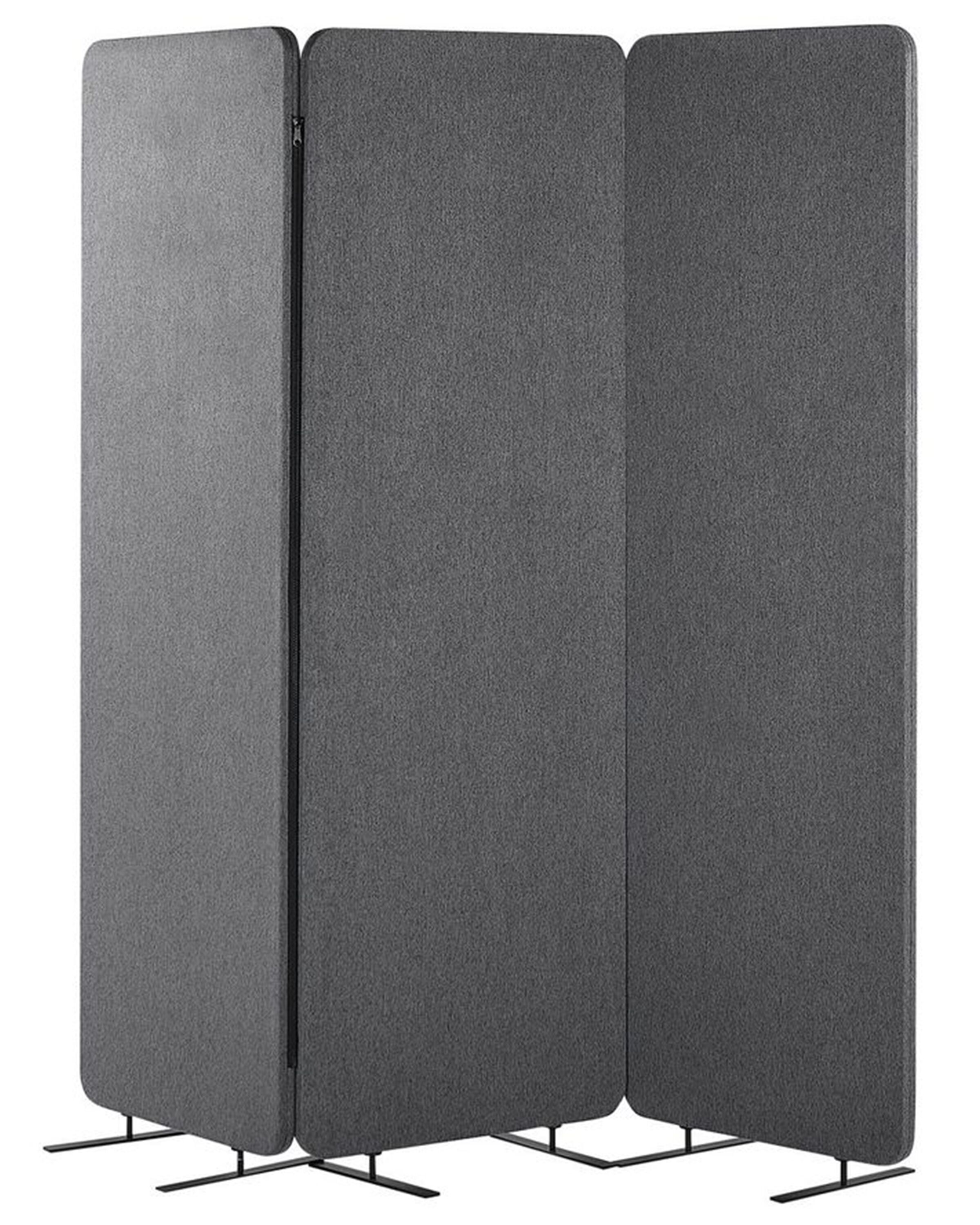 3 Panel Room Divider 184 x 184 cm Grey STANDI - Gemini Interiors
