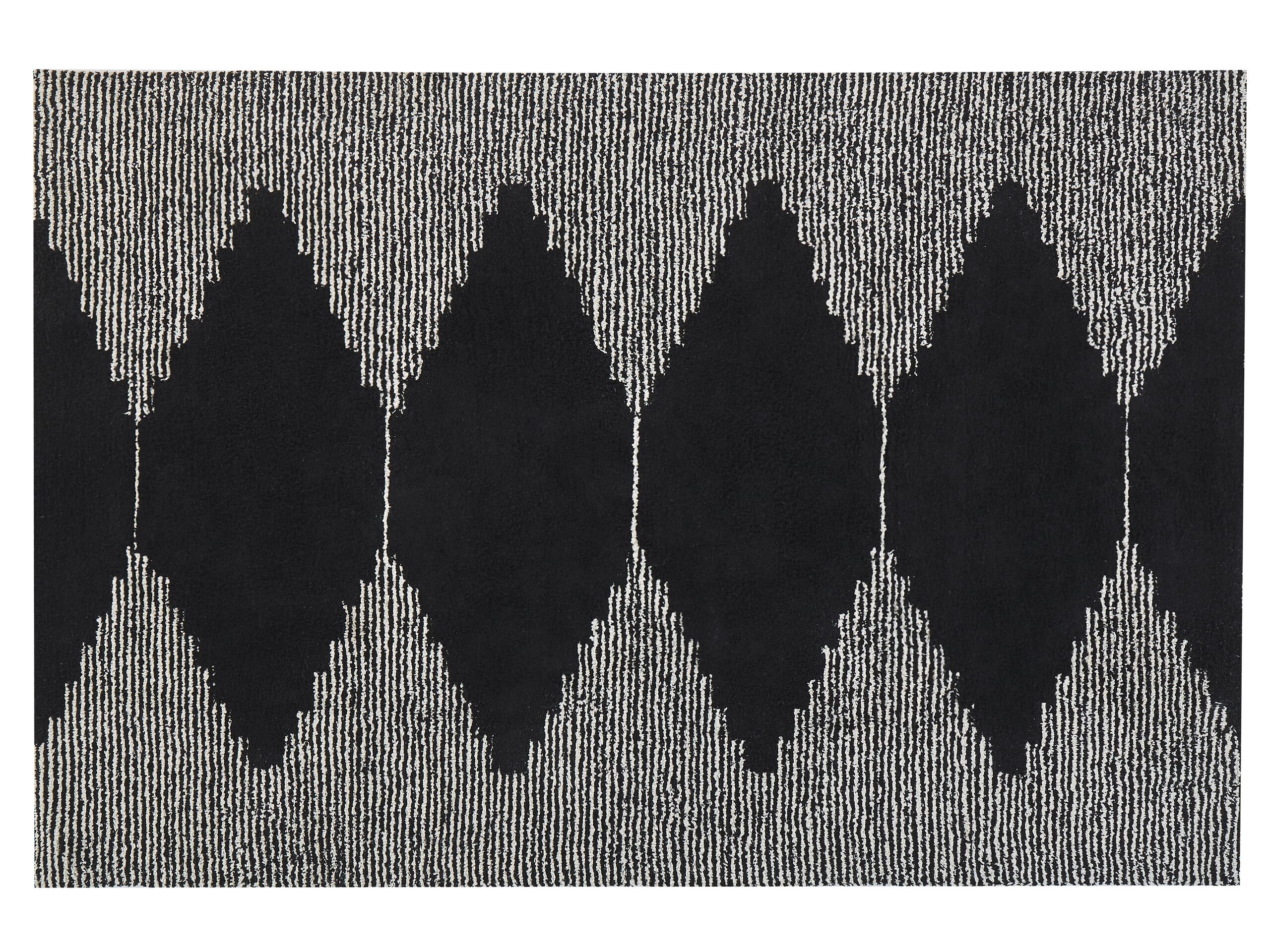 Cotton Area Rug 140x200cm Black and White - Gemini Interiors