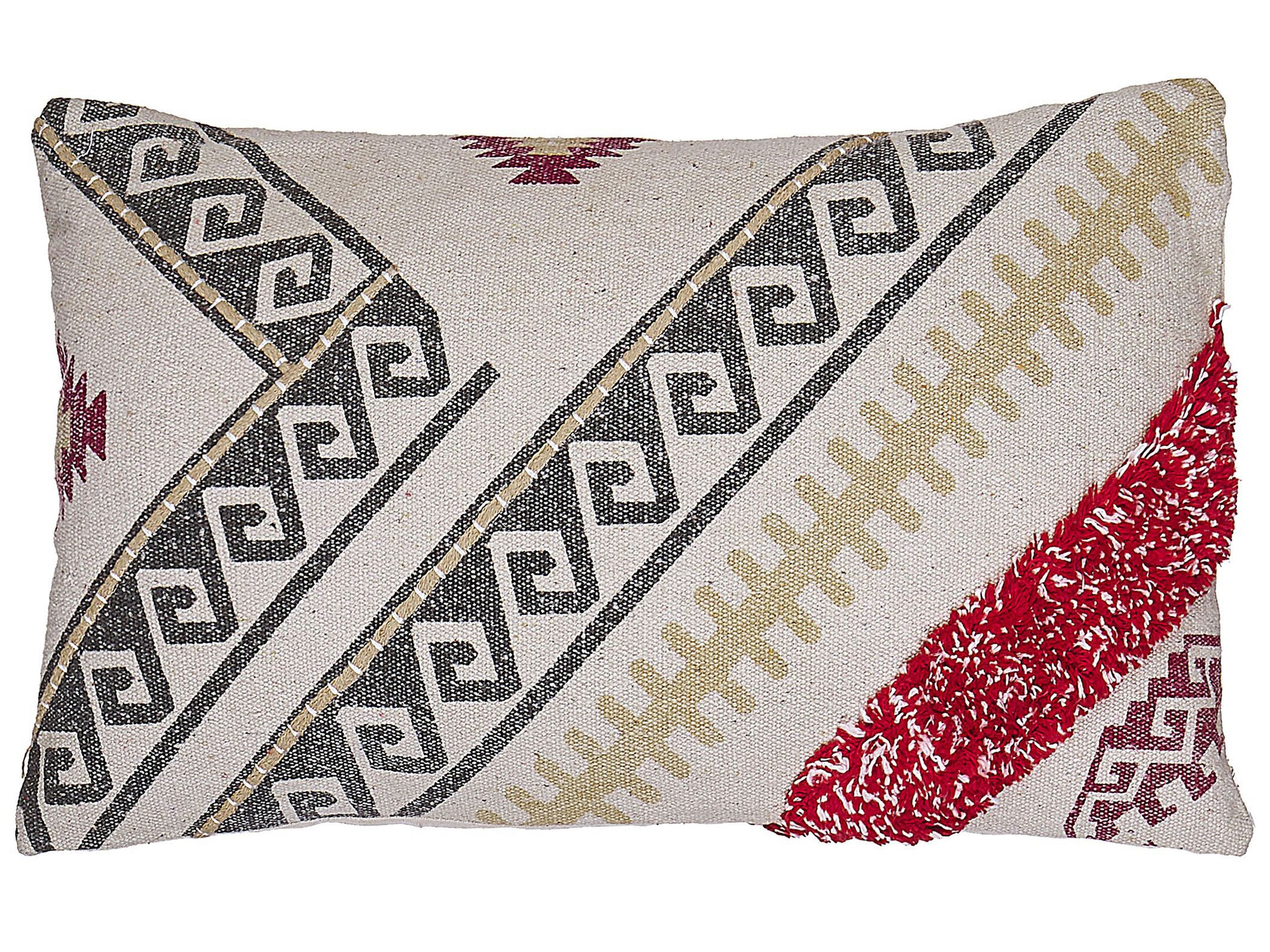 Cotton Cushion Geometric Pattern 30x50cm Multicolour - Gemini Interiors