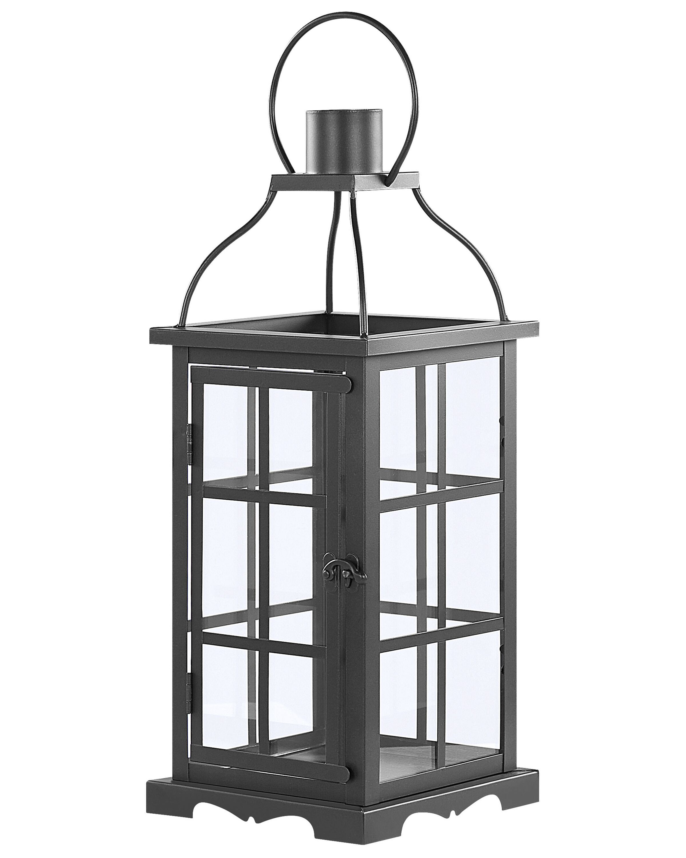 Iron Candle Lantern 52 cm Black CLARA - Gemini Interiors