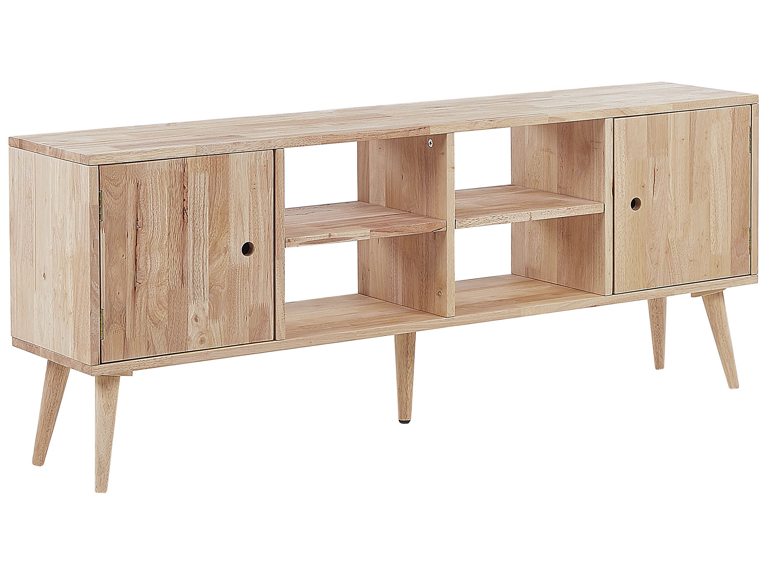 Rubberwood 2 Door TV Stand Light CHANDLER - Gemini Interiors