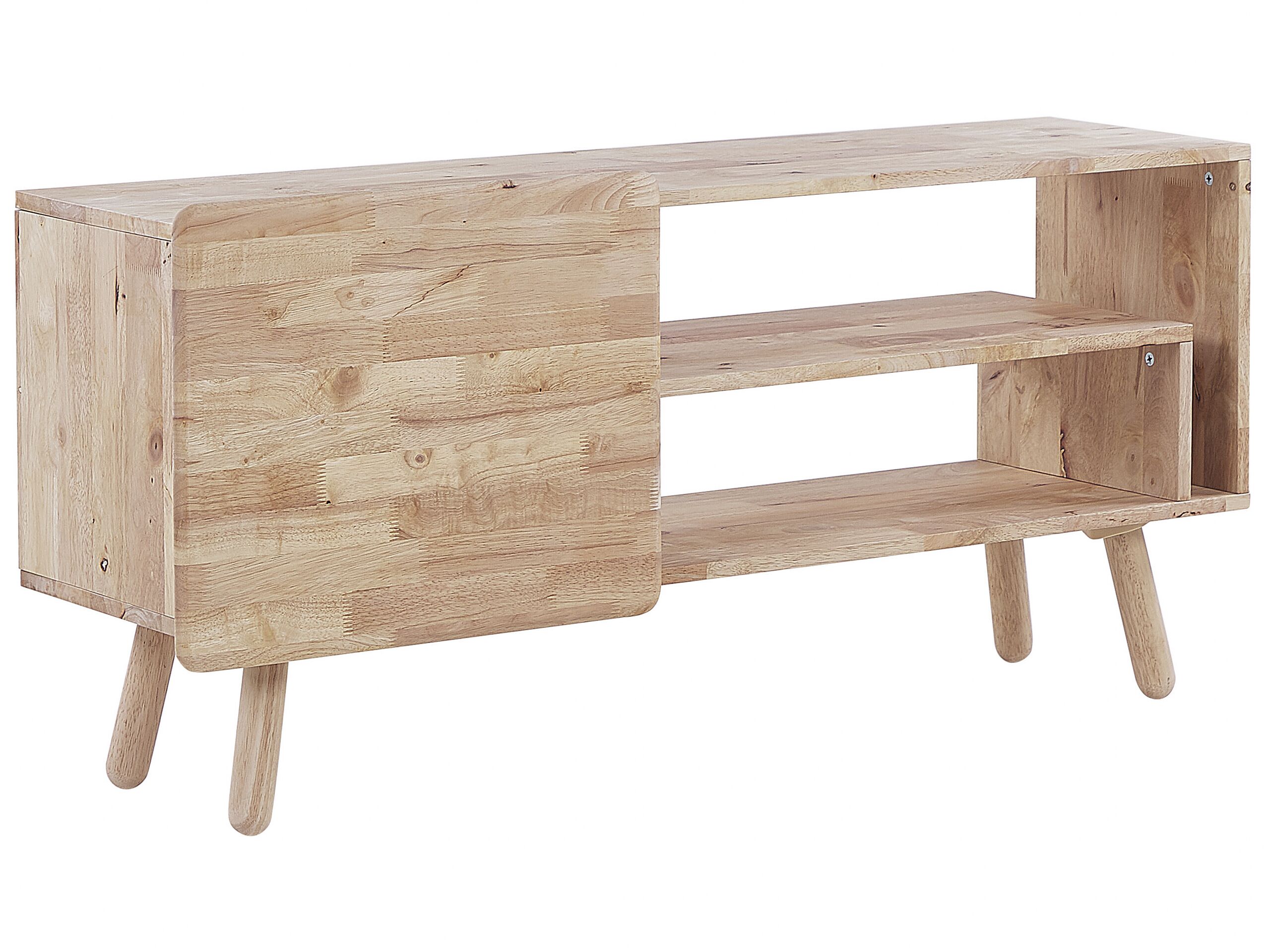 Rubberwood TV Stand Light Wood WESTFIELD - Gemini Interiors