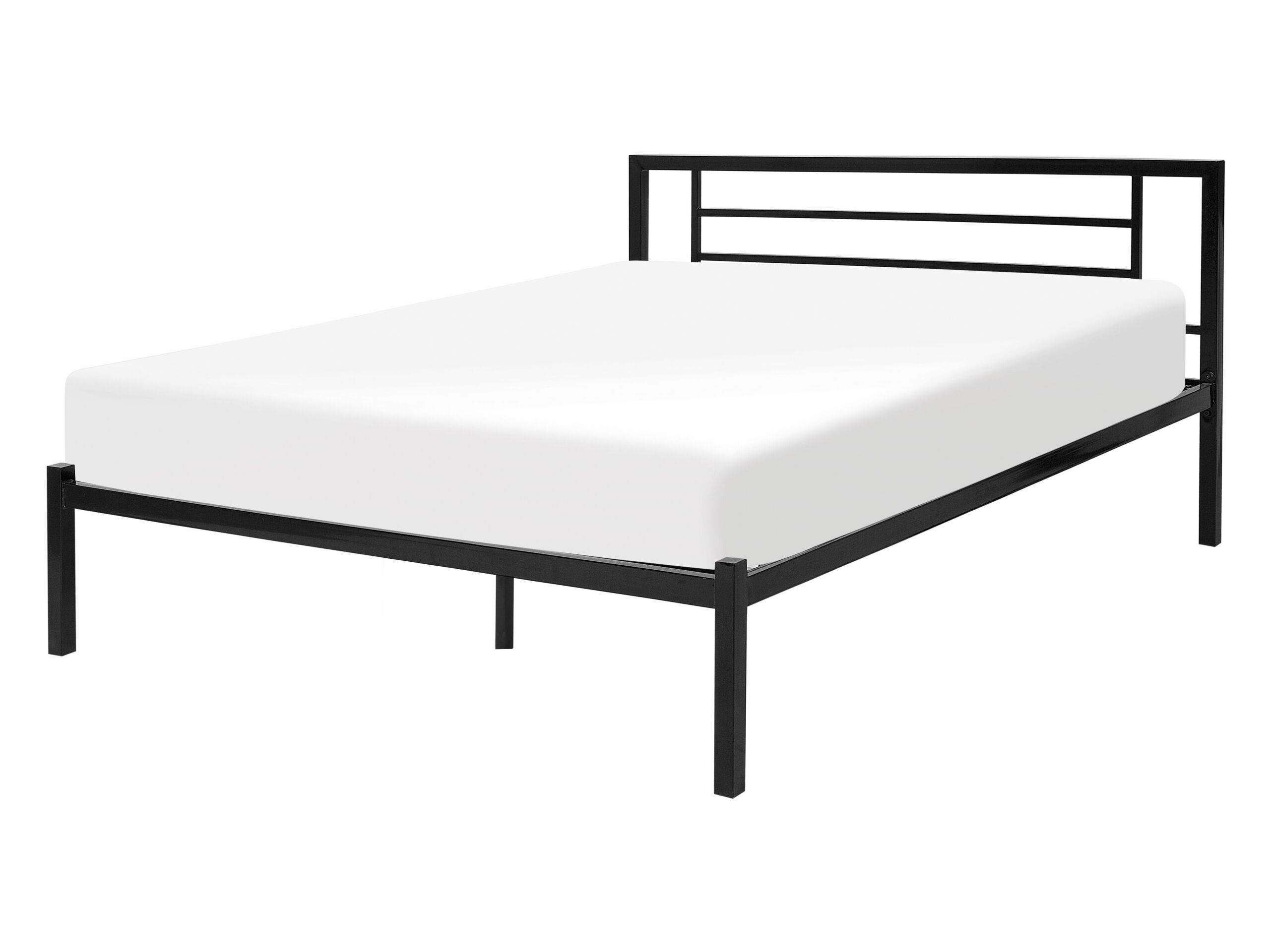 Metal EU Double Size Bed Black CUSSET - Gemini Interiors