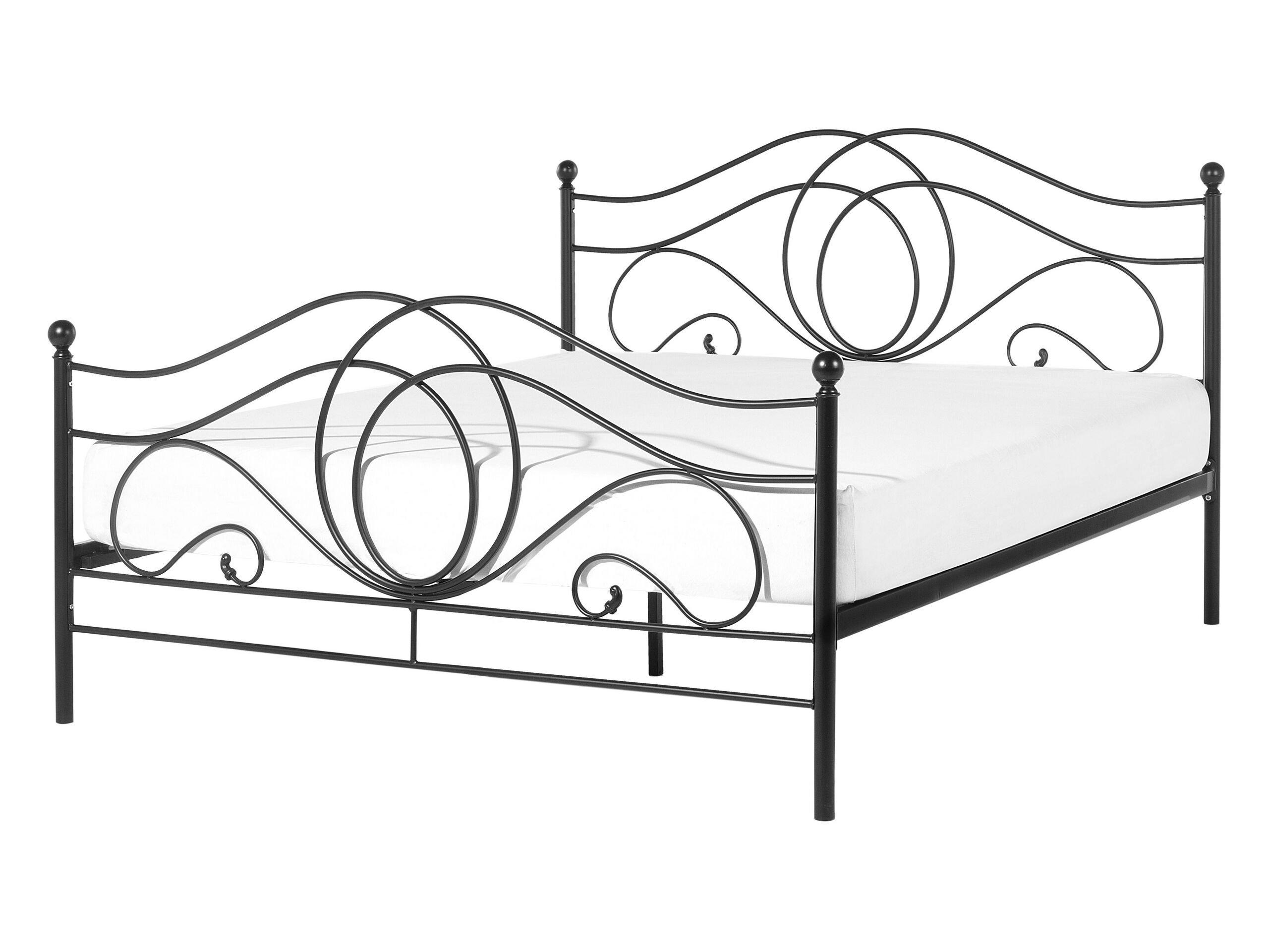 Metal EU Double Size Bed Black LYRA - Gemini Interiors