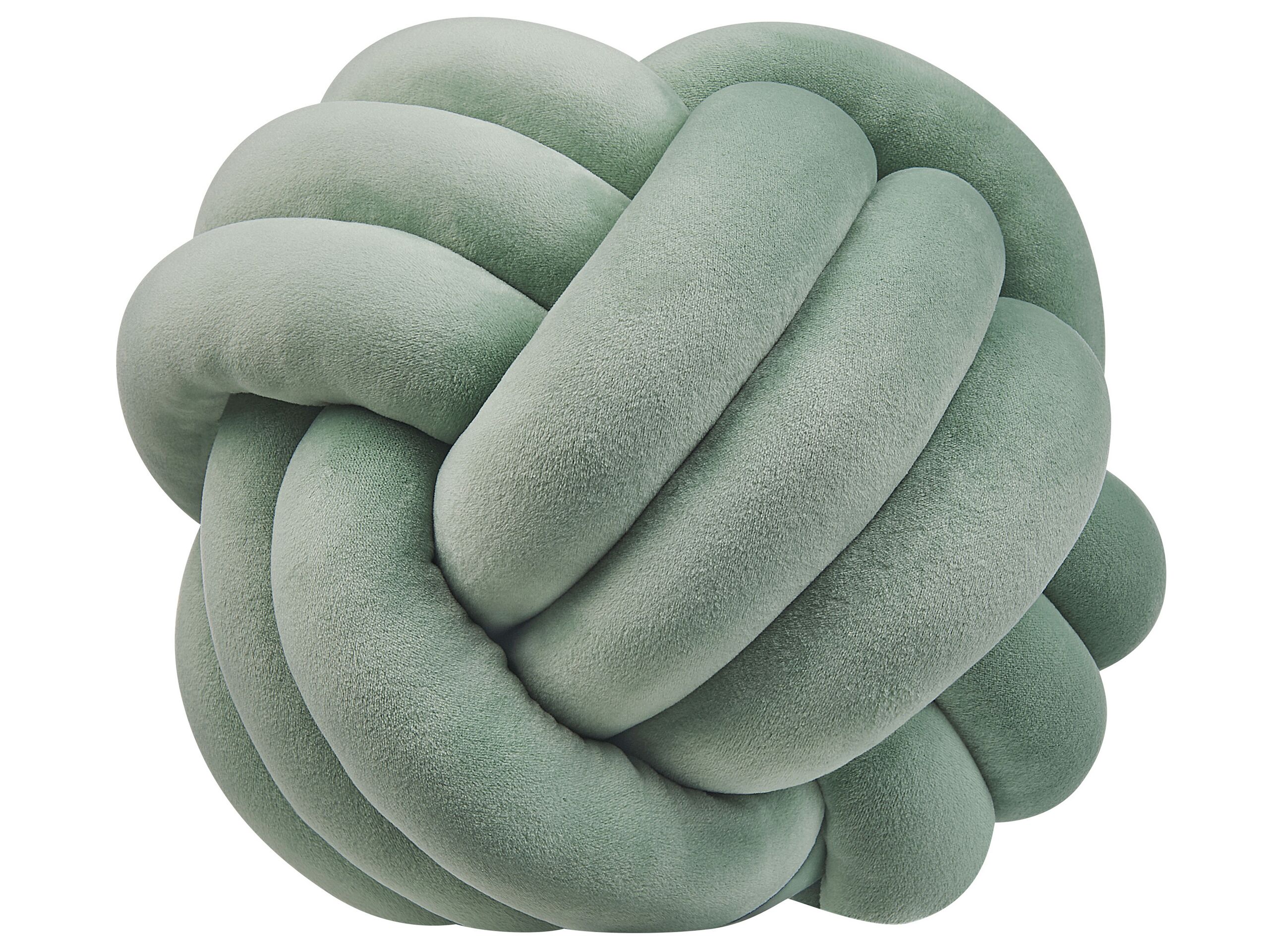 Velvet Knot Cushion 30x30cm Green - Gemini Interiors