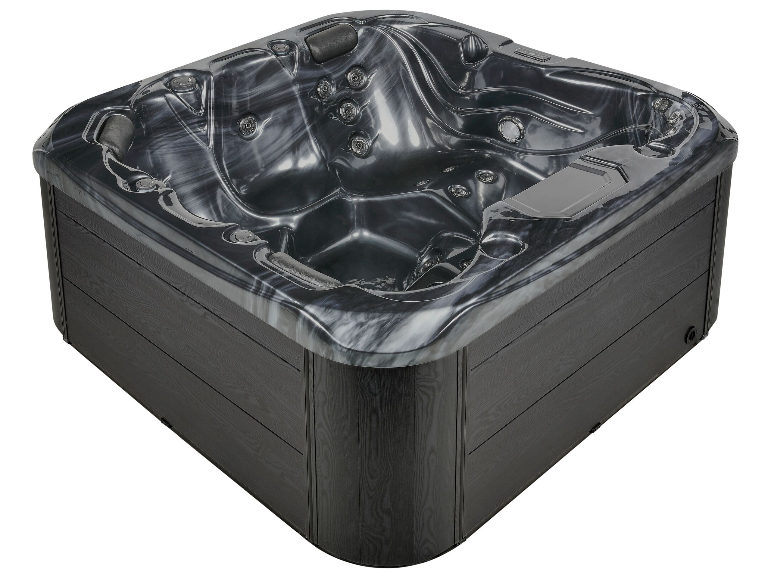 Square Hot Tub with LED Grey LASTARRIA - Gemini Interiors