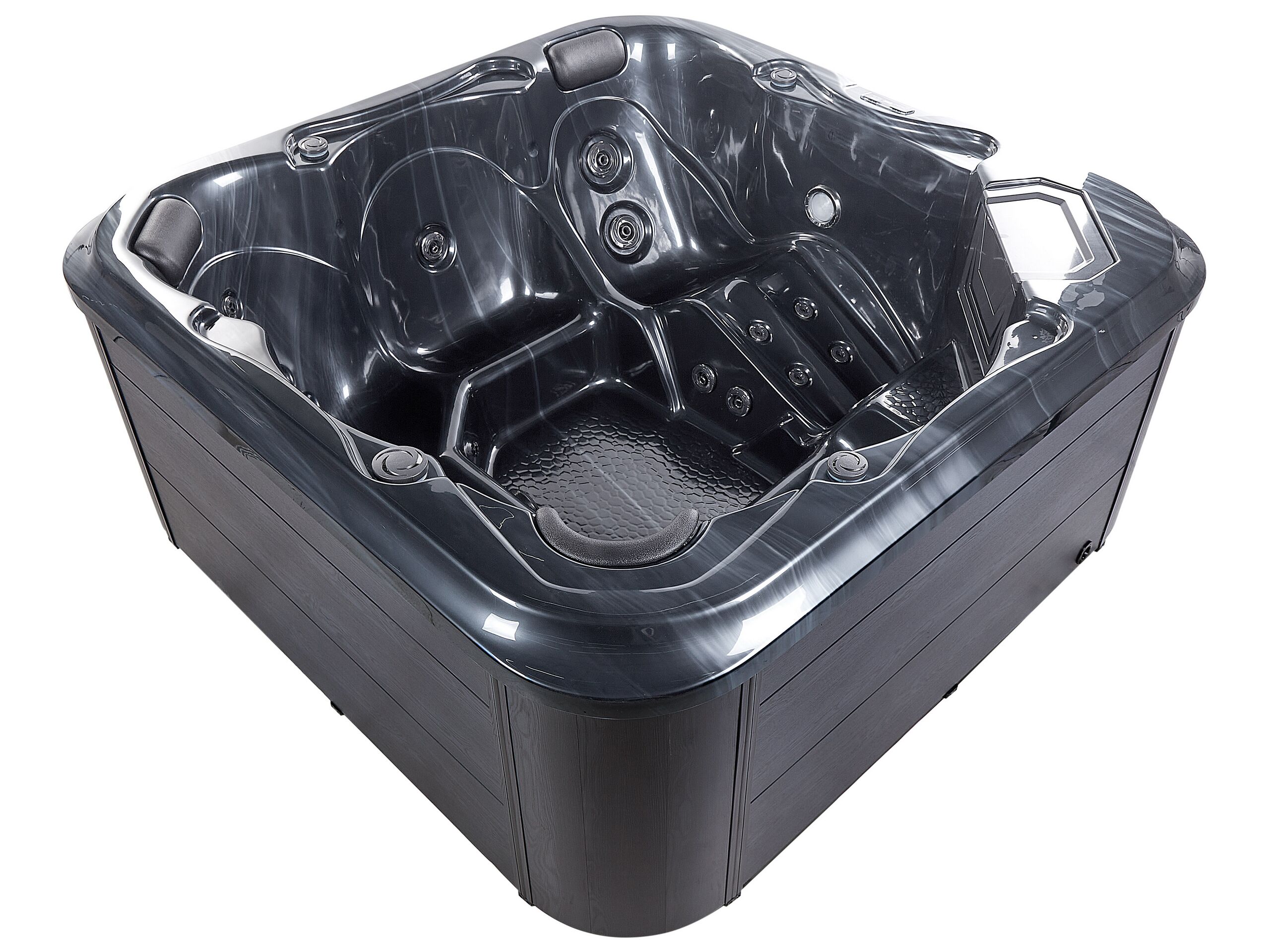 Square Hot Tub with LED Grey TULAROSA - Gemini Interiors