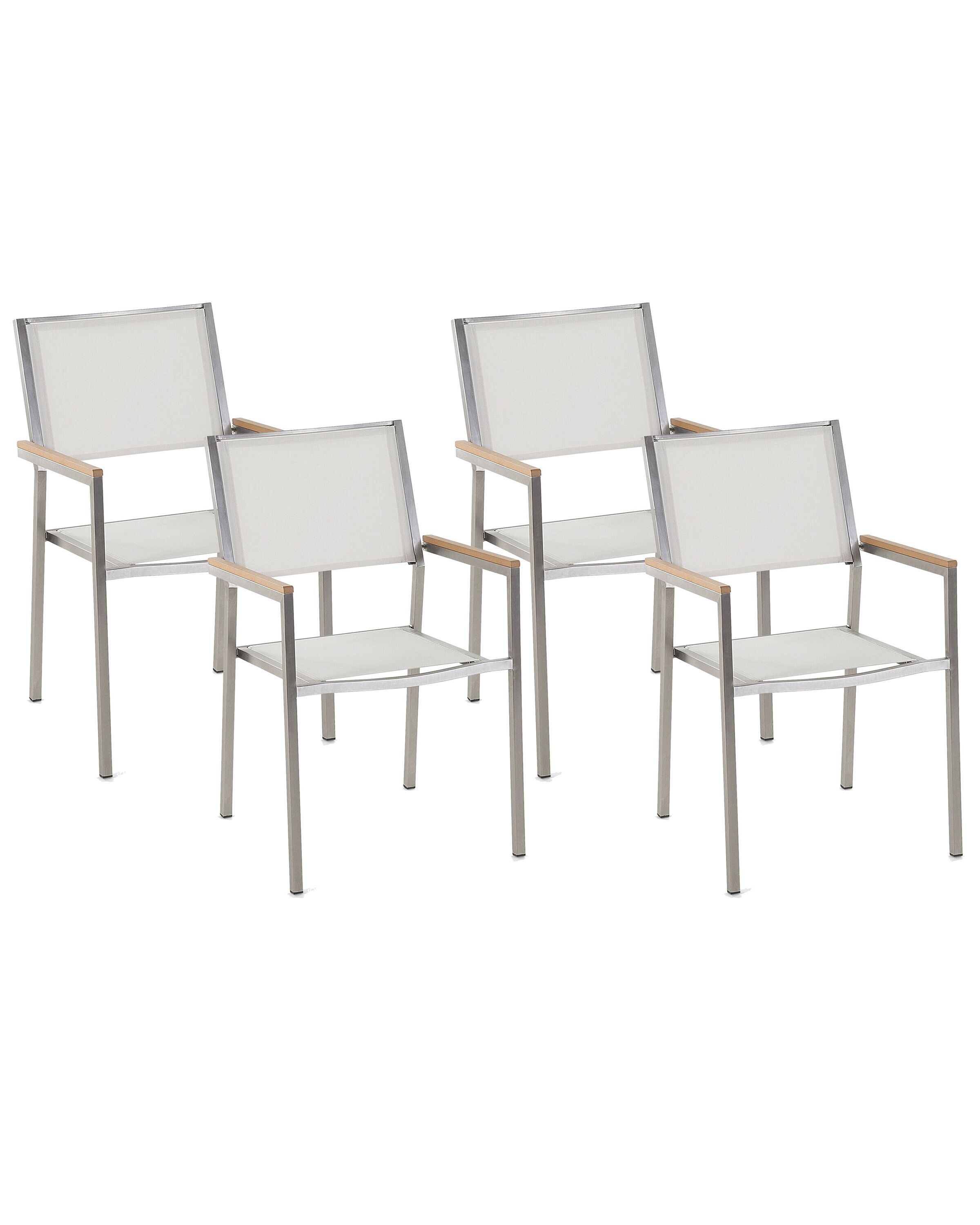 Set of 4 Garden Chairs White GROSSETO - Gemini Interiors