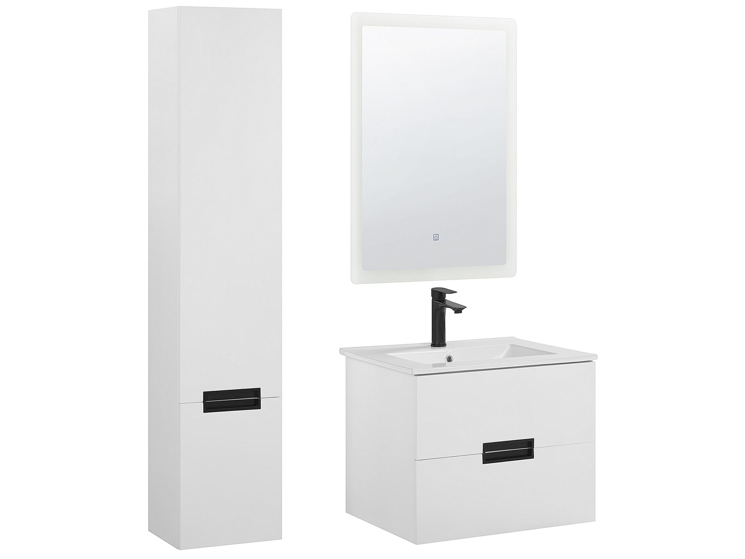 3 Piece Bathroom Furniture Set White TUDELA - Gemini Interiors