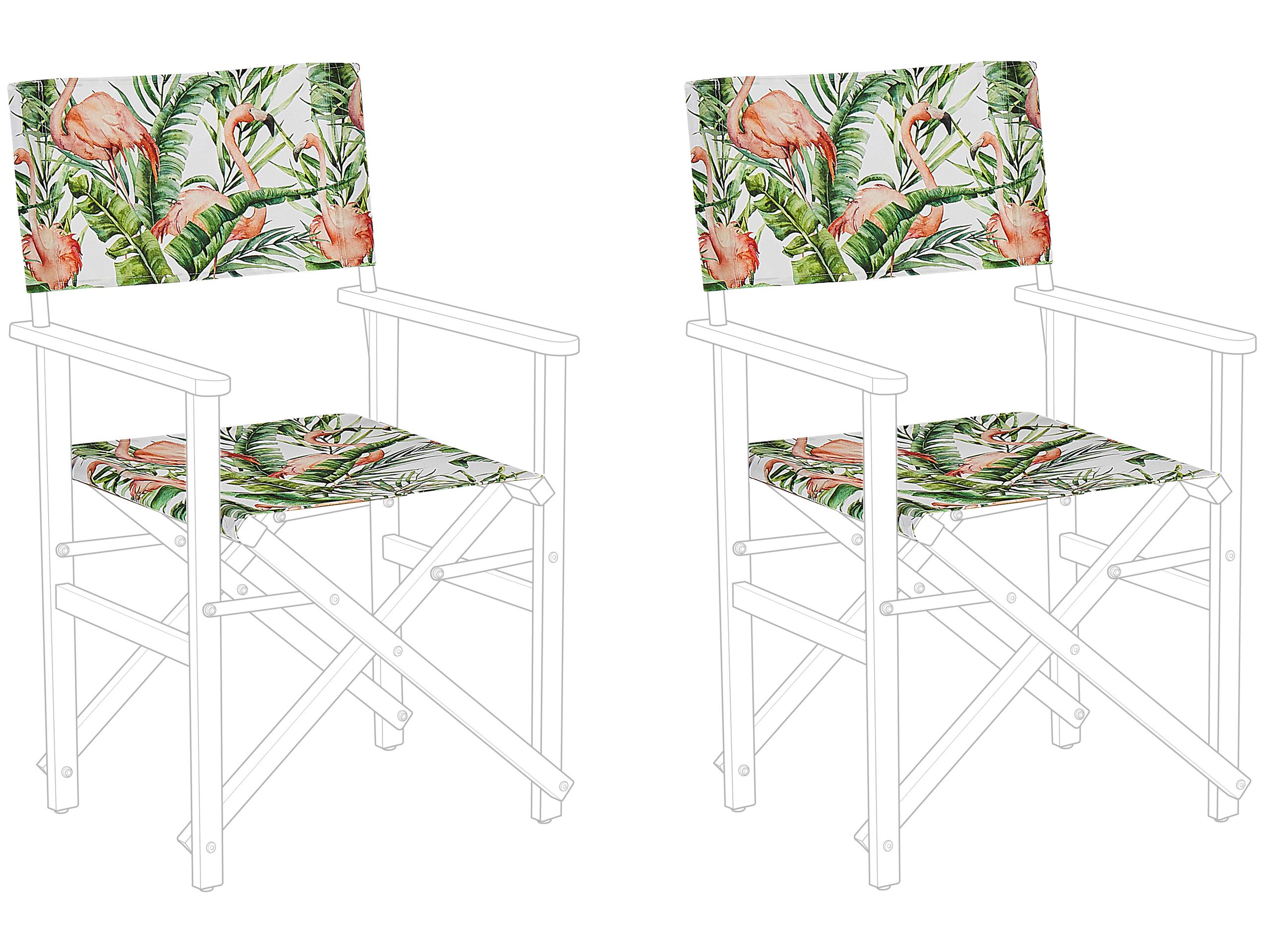 Set of 2 Garden Chair Replacement Fabrics Flamingo Pattern CINE - Gemini Interiors