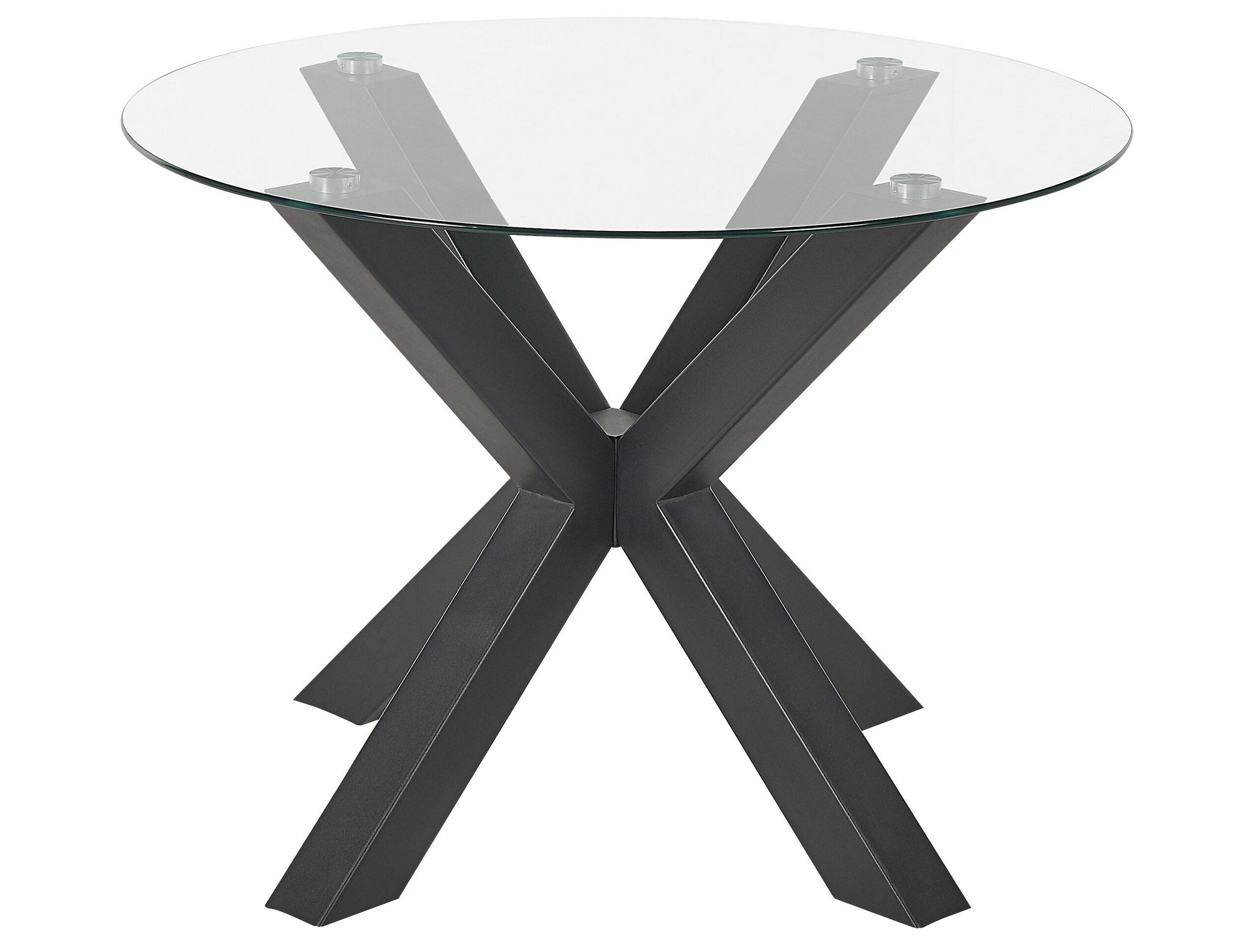 Glass Top Round Dining Table âŒ€ 100 cm Black OTIUM - Gemini Interiors